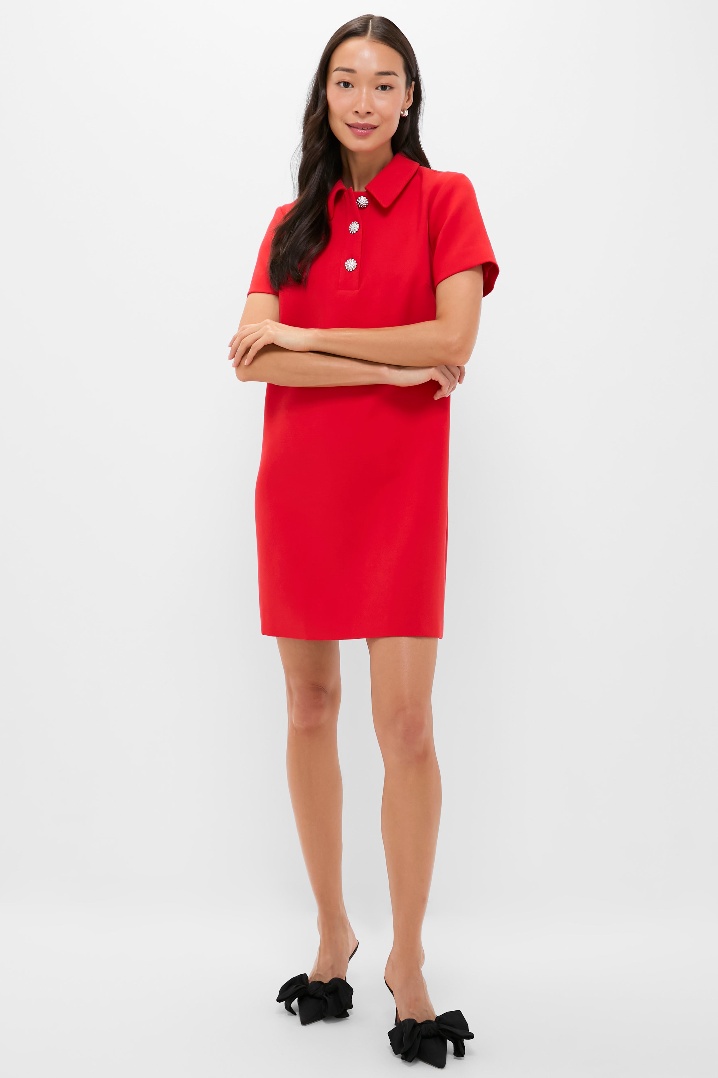 Red Crepe Helen Dress-Beilave