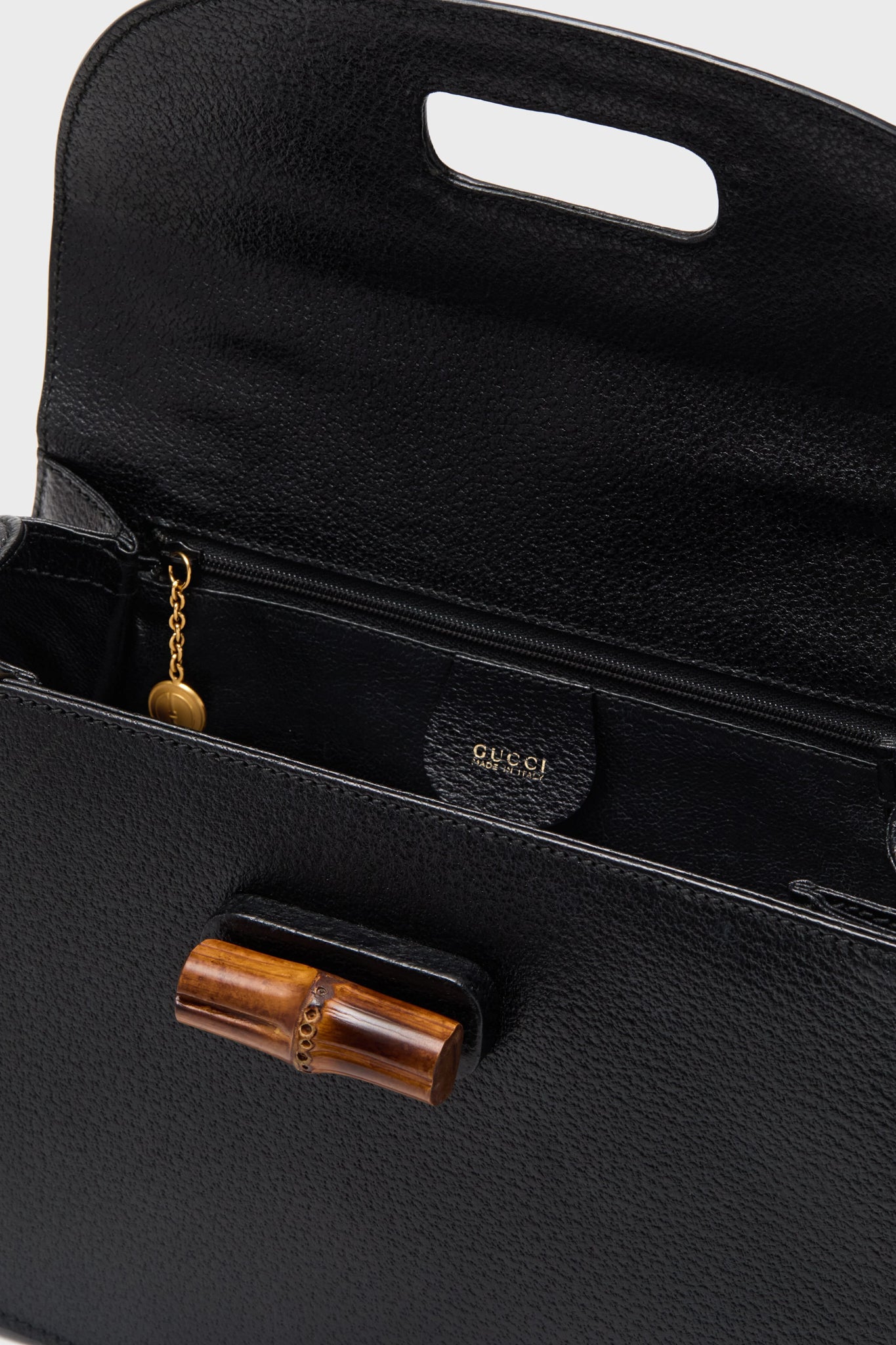 Gucci Black Medium Bamboo Top Handle Bag-Beilave
