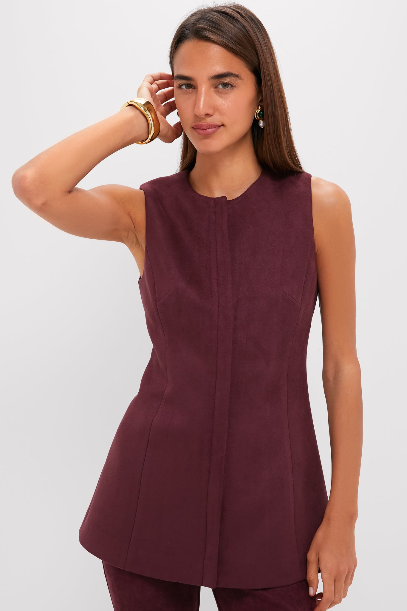Winetasting Vegan Suede Rhoda Tunic Top-Beilave