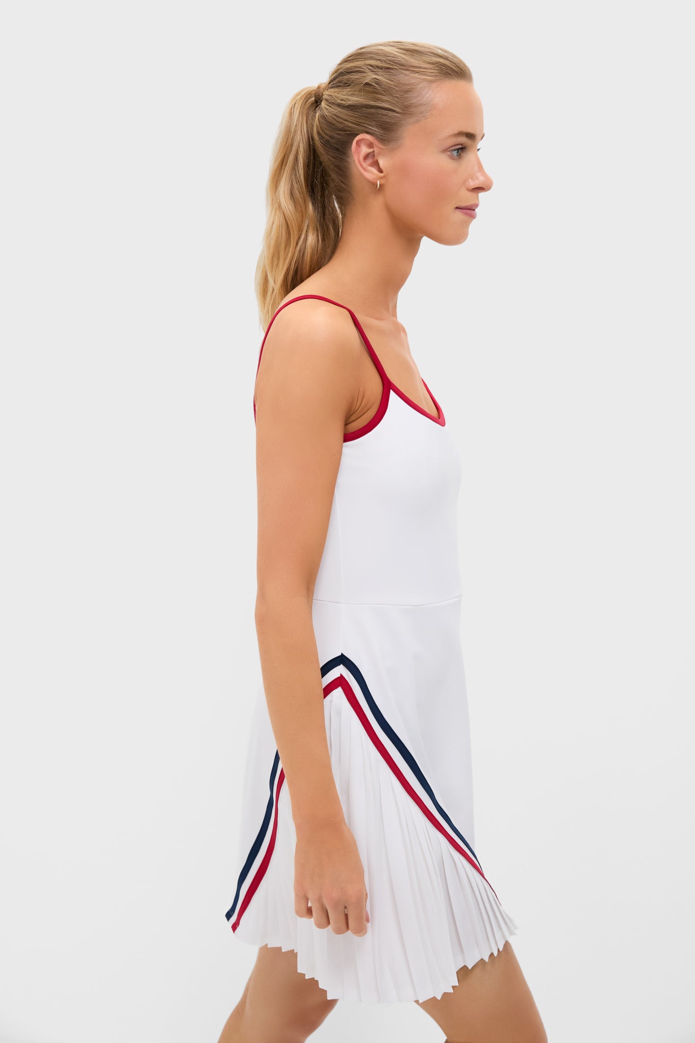 White Performance Jersey Cleo Tennis Tank Dress-Beilave