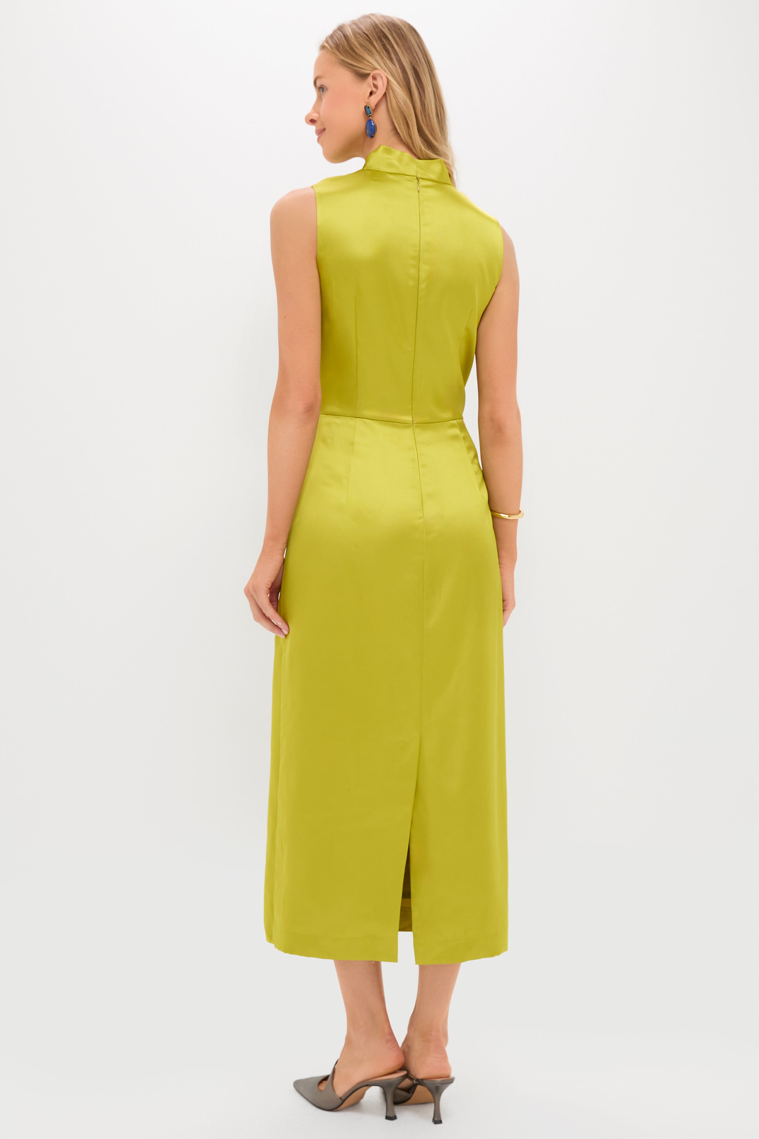 Chartreuse Satin Sinclair Dress-Beilave