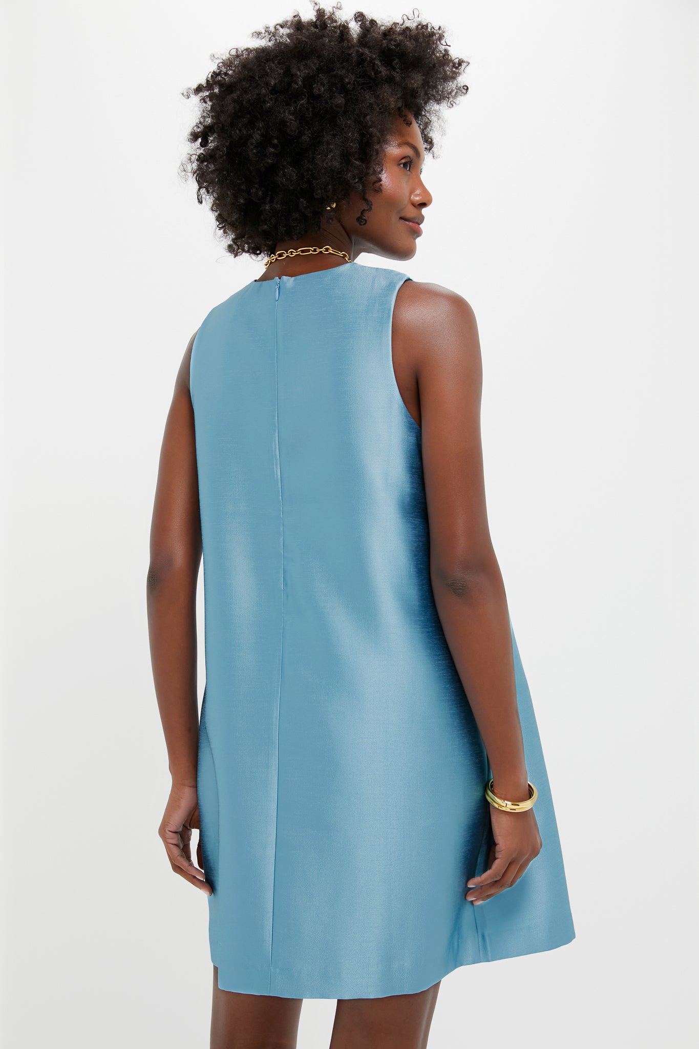 Robin's Egg Blue Dupioni Marlowe Dress-Beilave