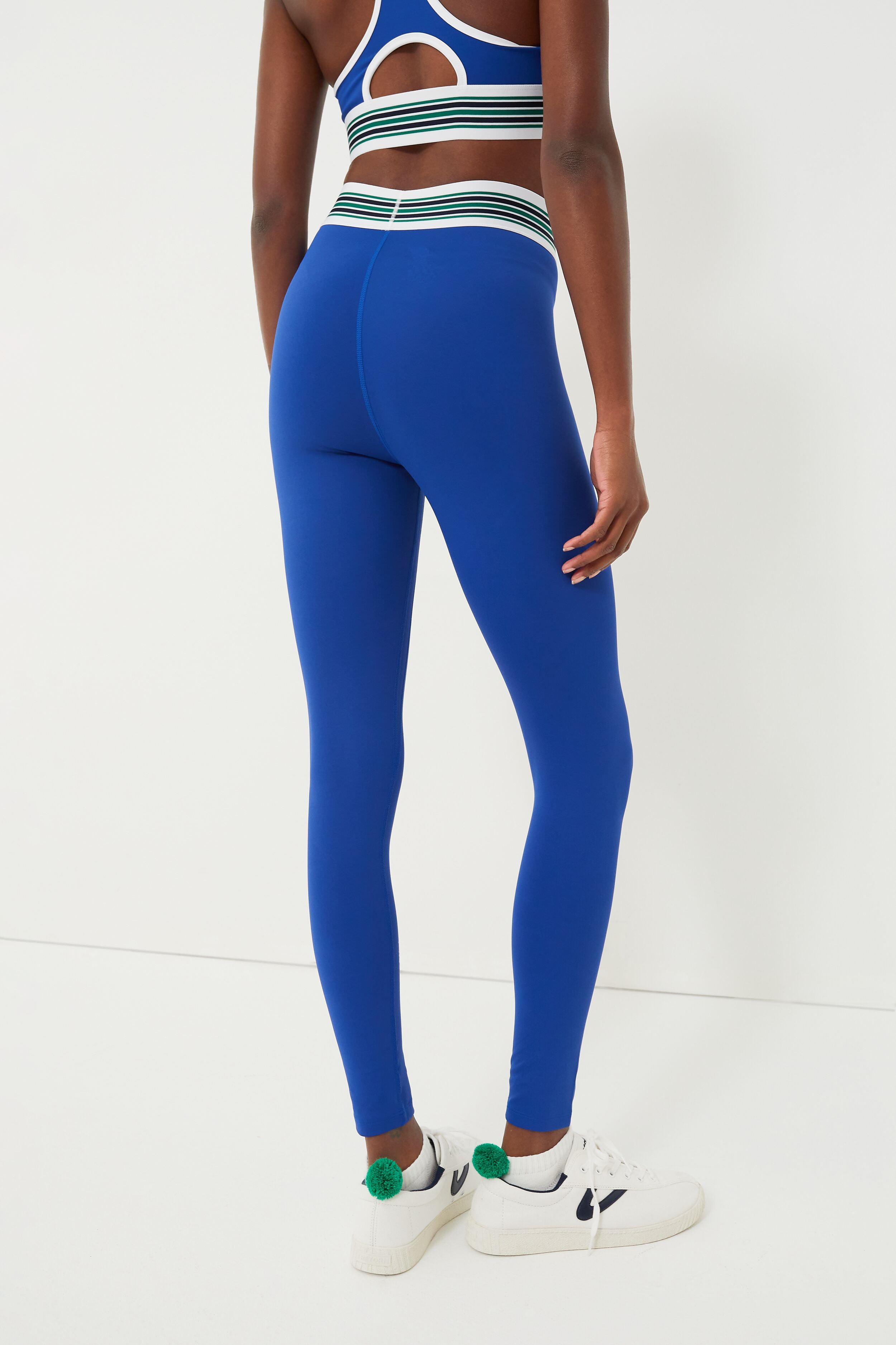 Cobalt Multi Striped Band Leggings-Beilave