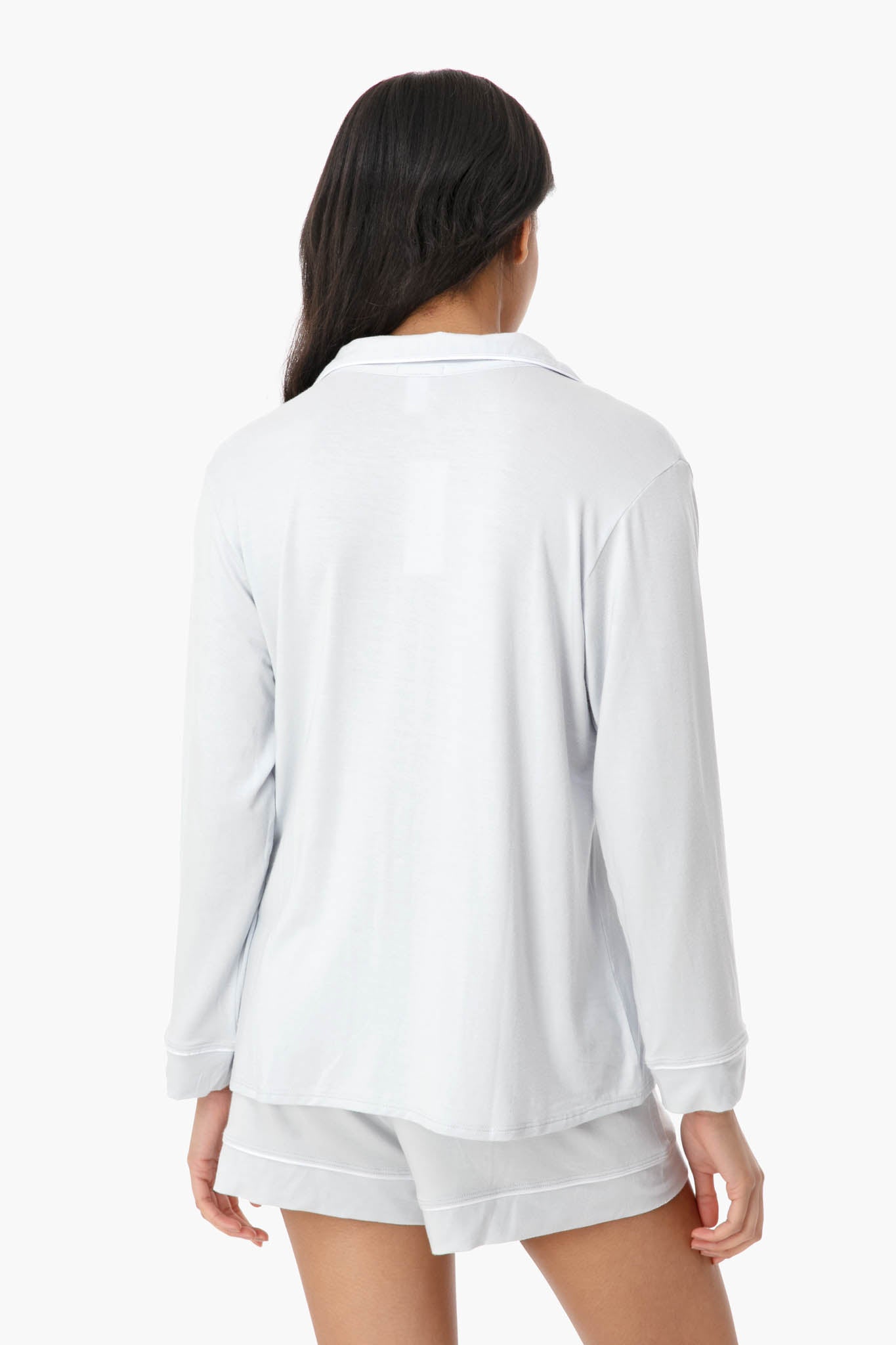 Water Blue Gisele Long Sleeve Short PJ Set-Beilave