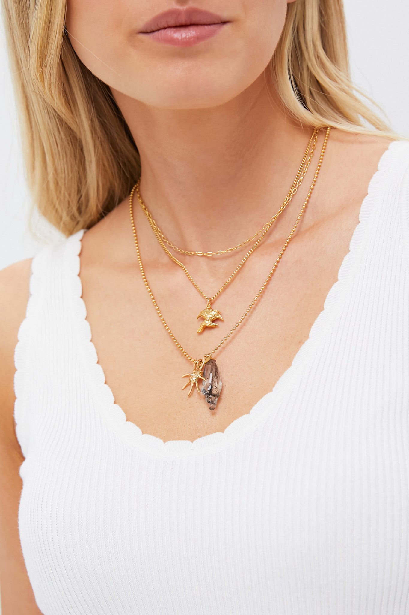 Gold Reverie Chain Charm Necklace-Beilave