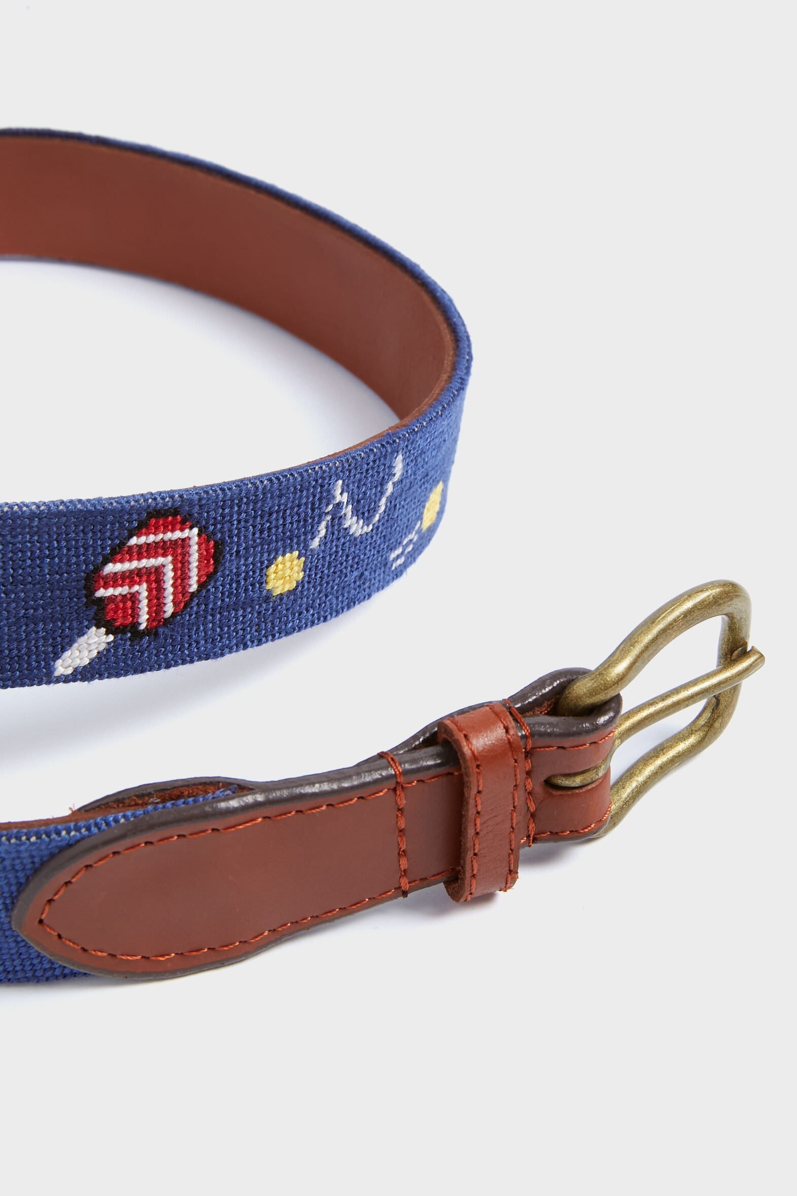 Navy Wacky Pickleball Needlepoint Belt-Beilave
