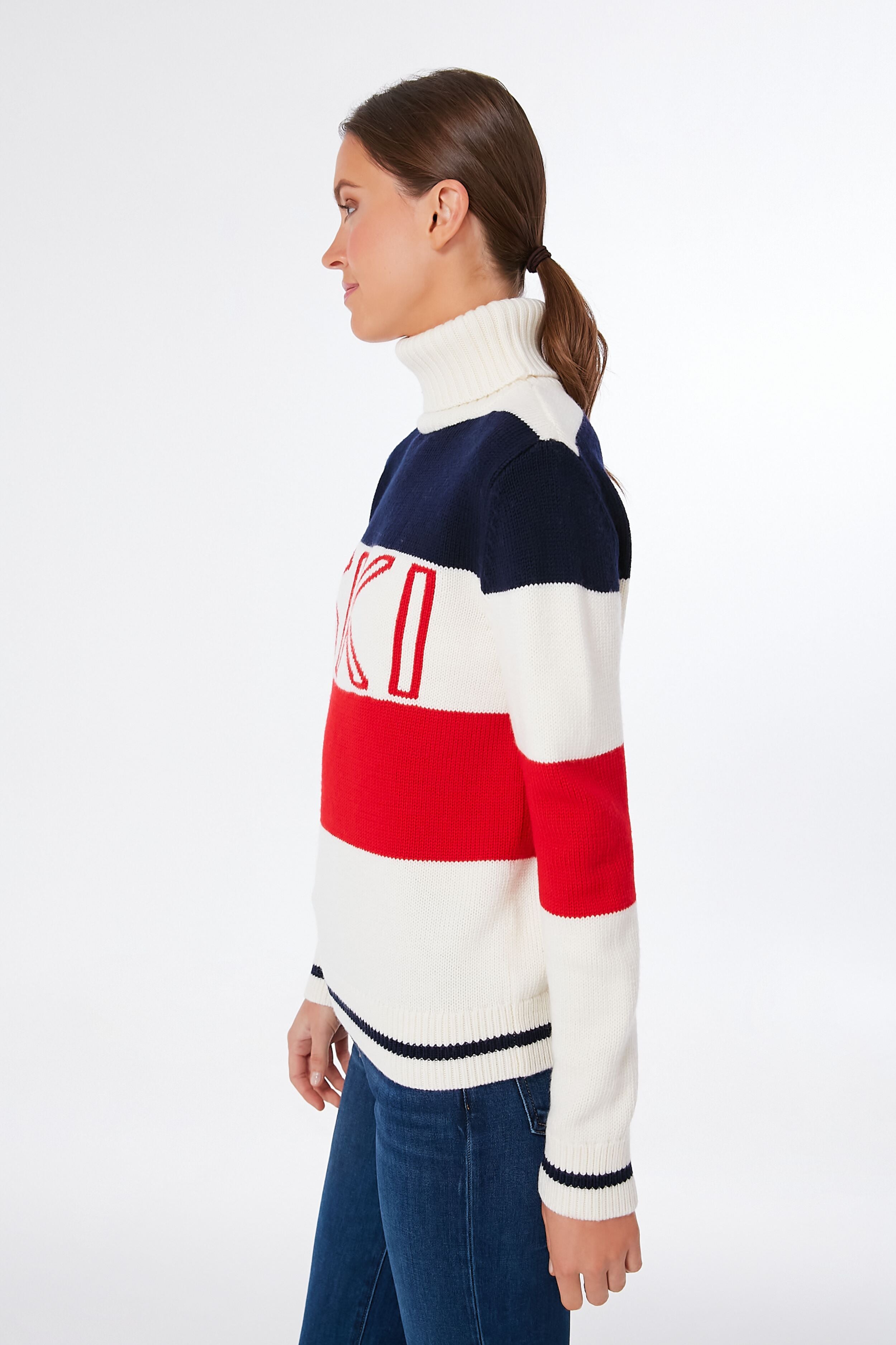 Red Snow White and Navy Frostine Sweater-Beilave