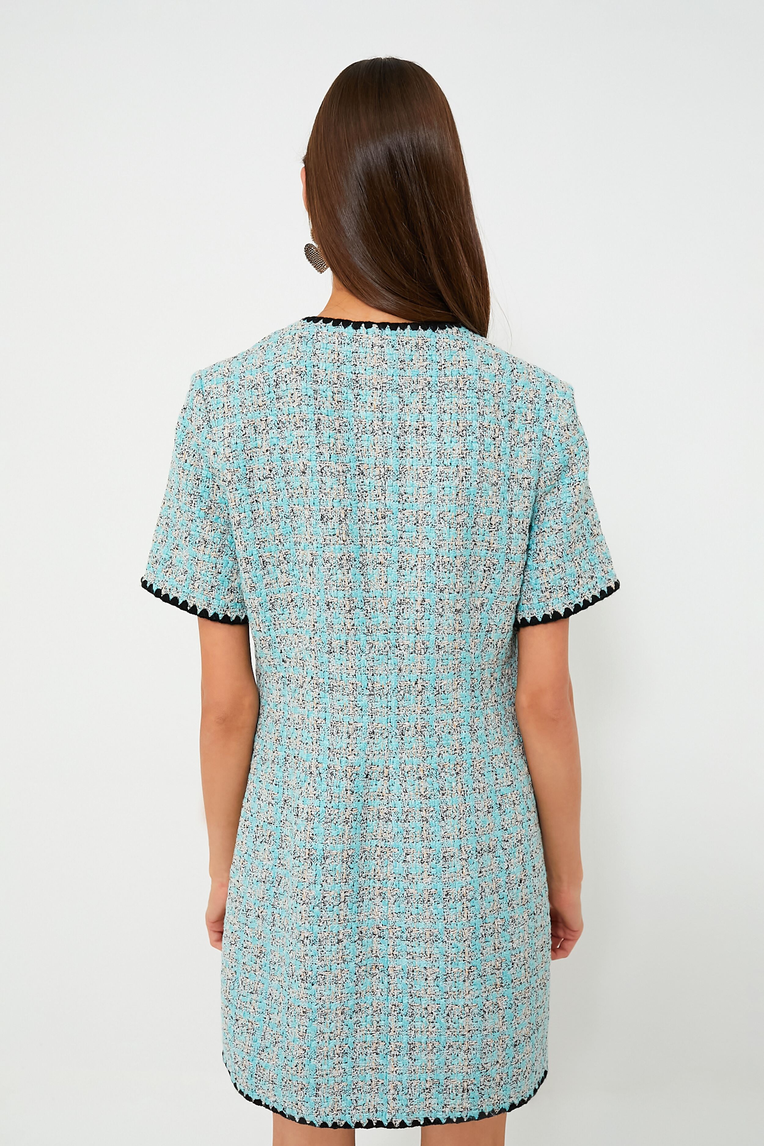 Blue Tweed Josephine Dress-Beilave