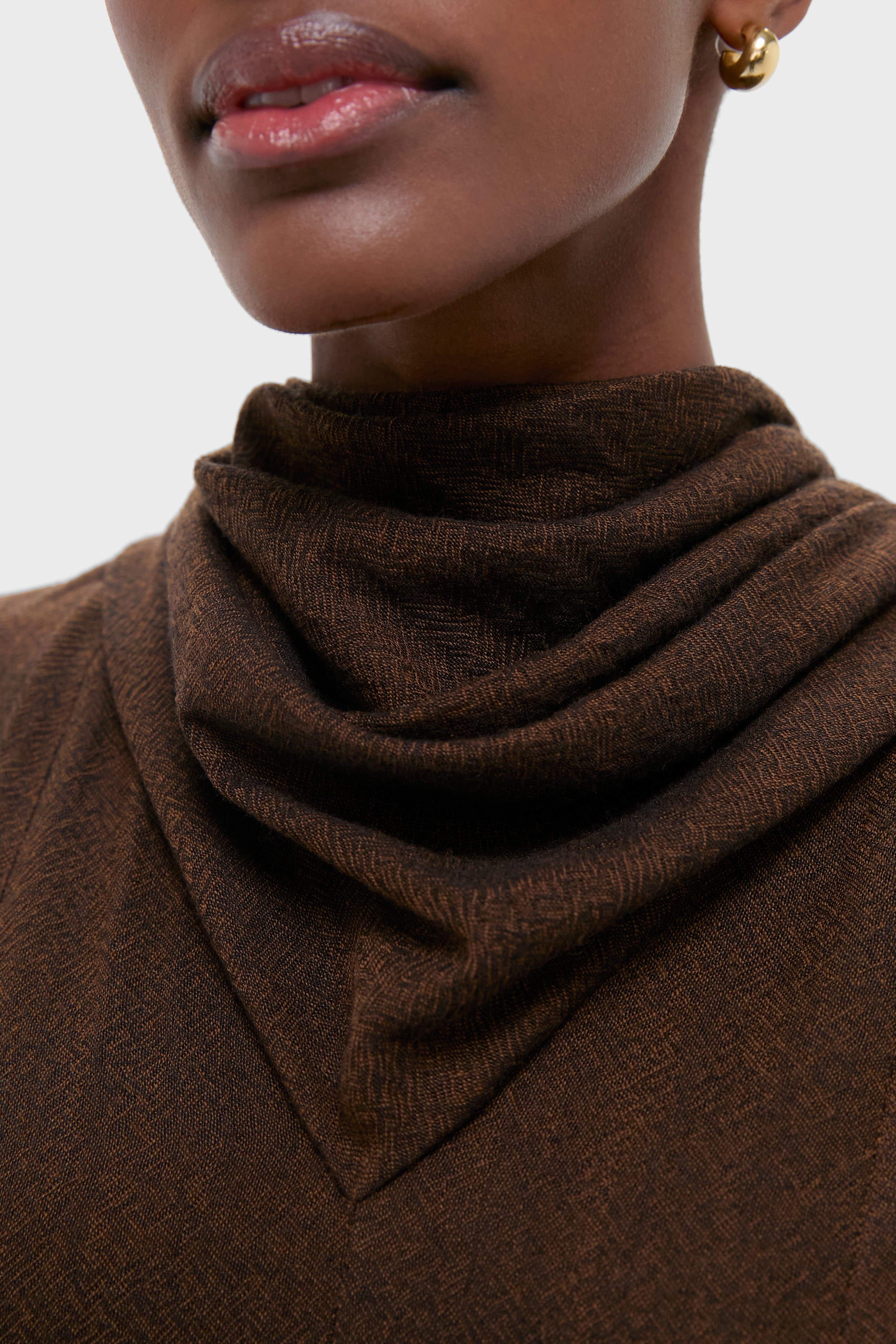 Cinnamon Avara Twill Wool Maxi Dress-Beilave