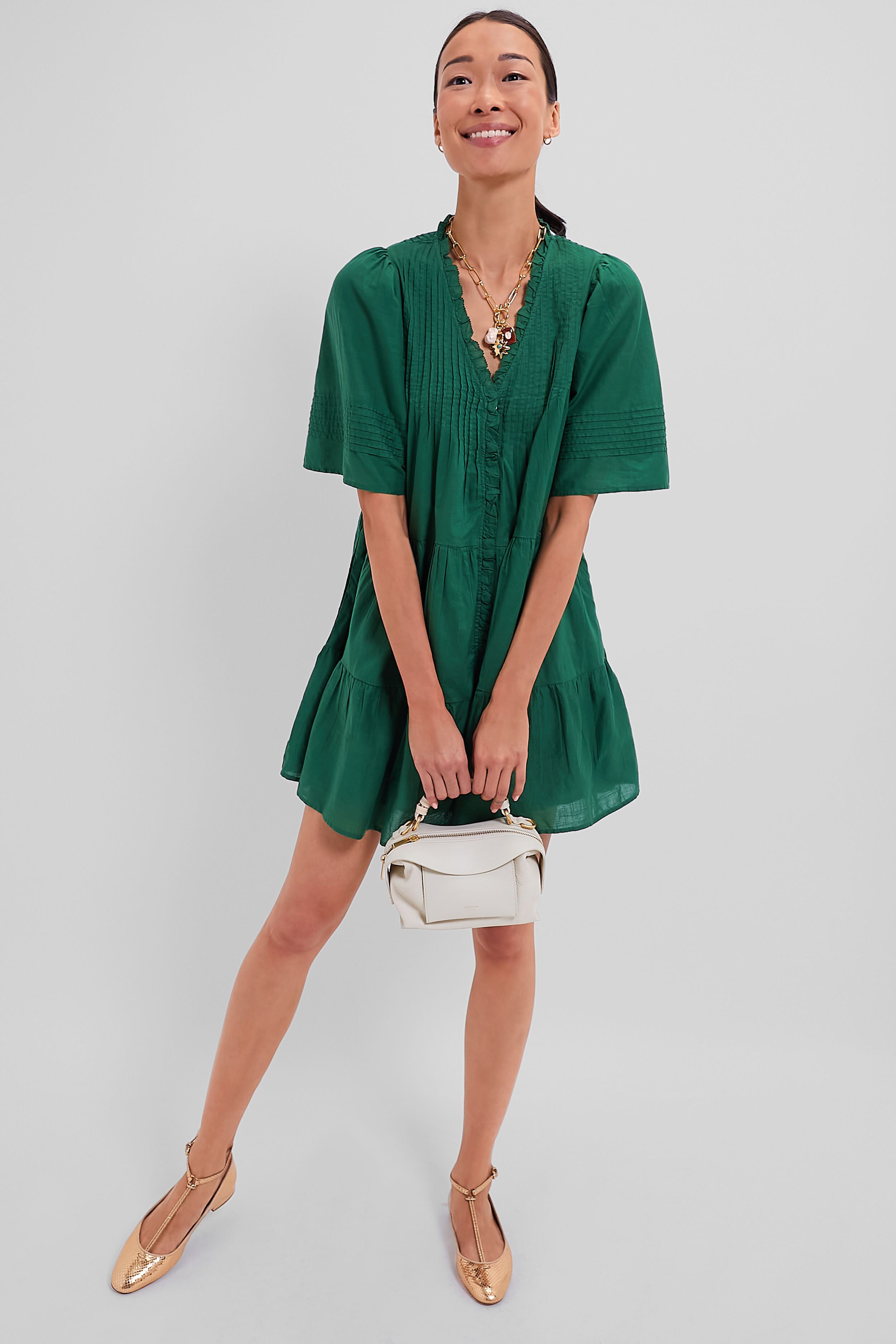 Emerald Renata Solid Shortsleeve Dress-Beilave