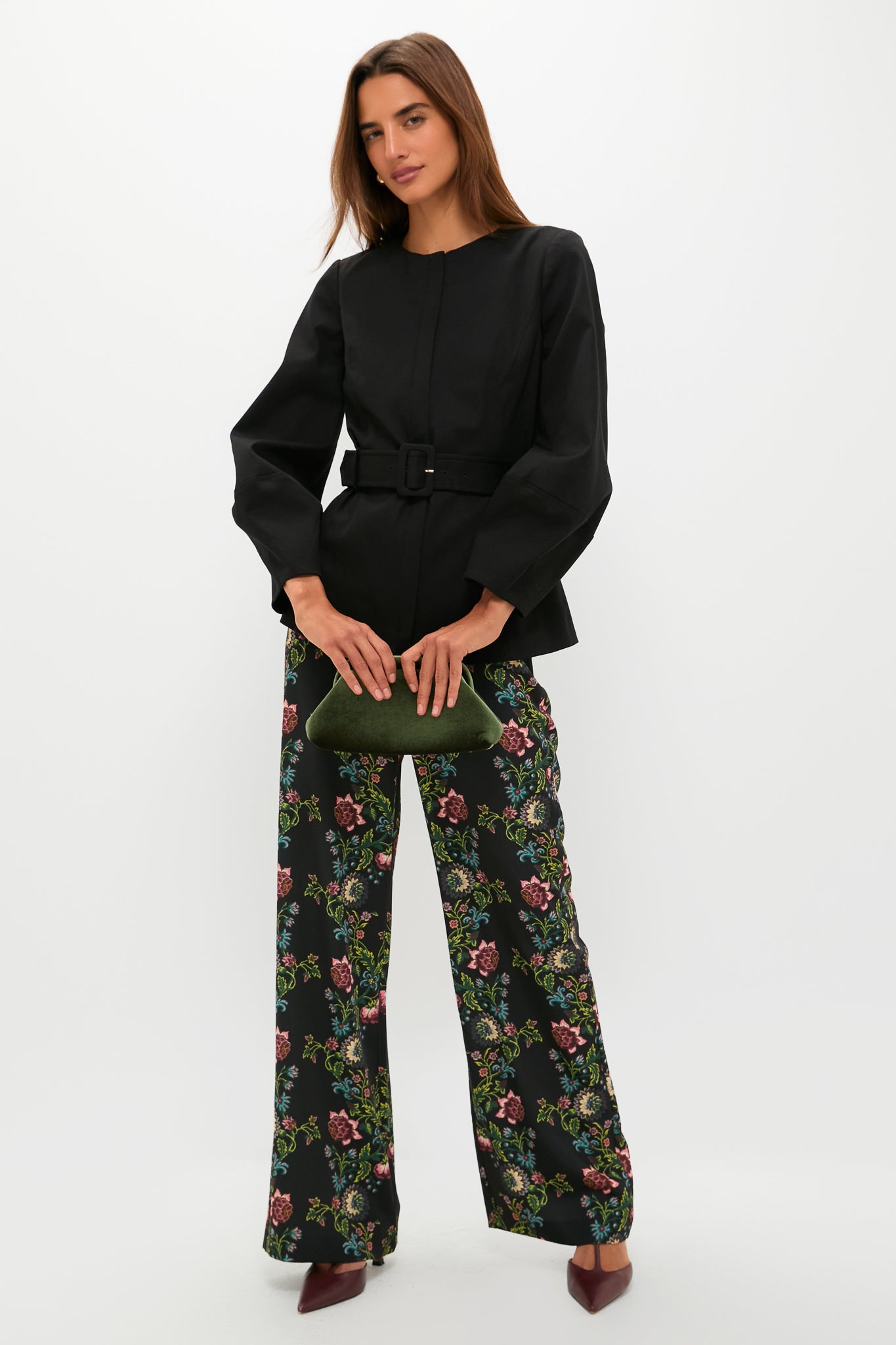 Green Velvet Clutch-Beilave