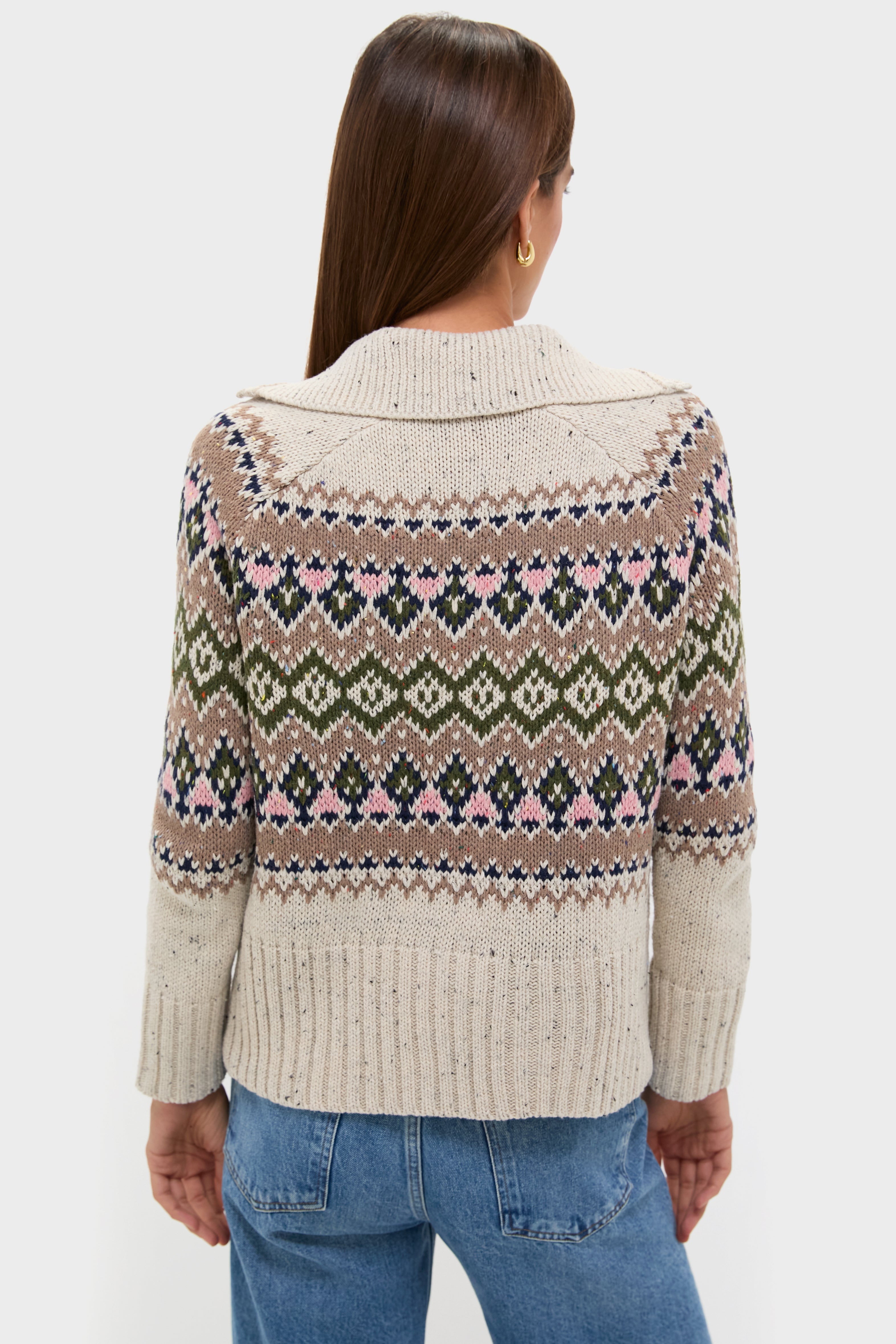 Eggshell Fair Isle Edna Sweater-Beilave