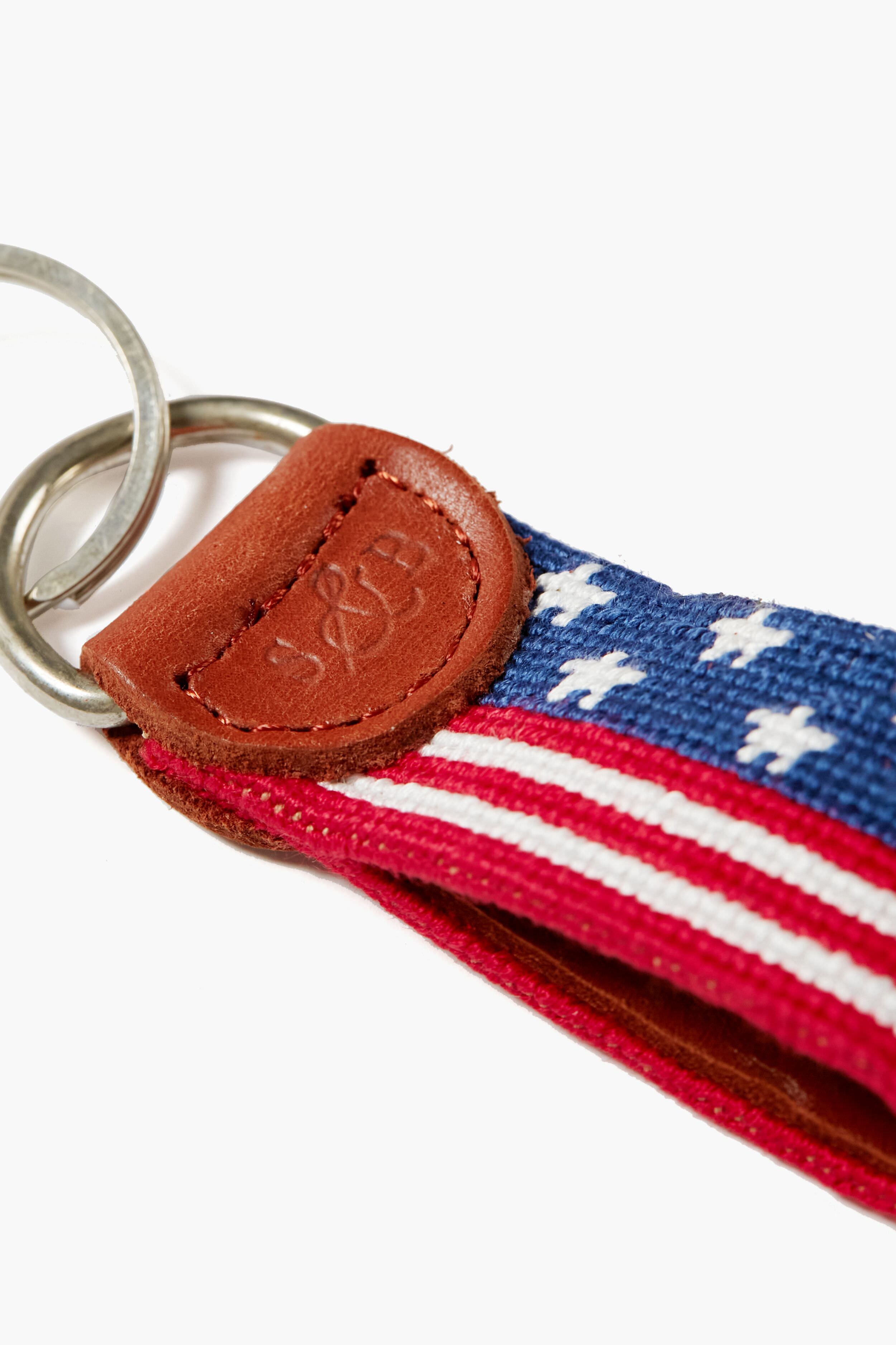 Old Glory Needlepoint Key Fob-Beilave