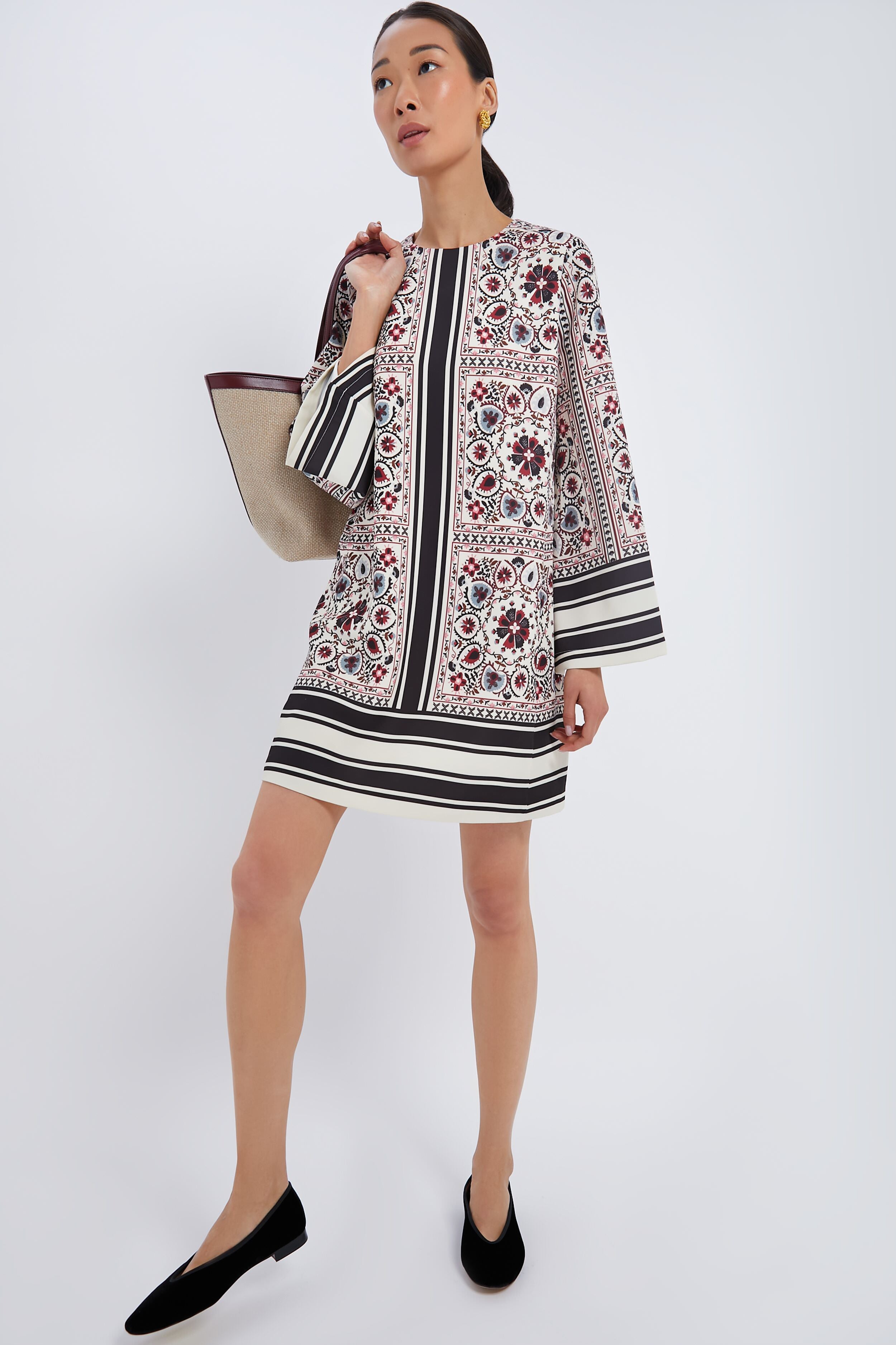 Patchwork Floral Mini Jamie Dress-Beilave