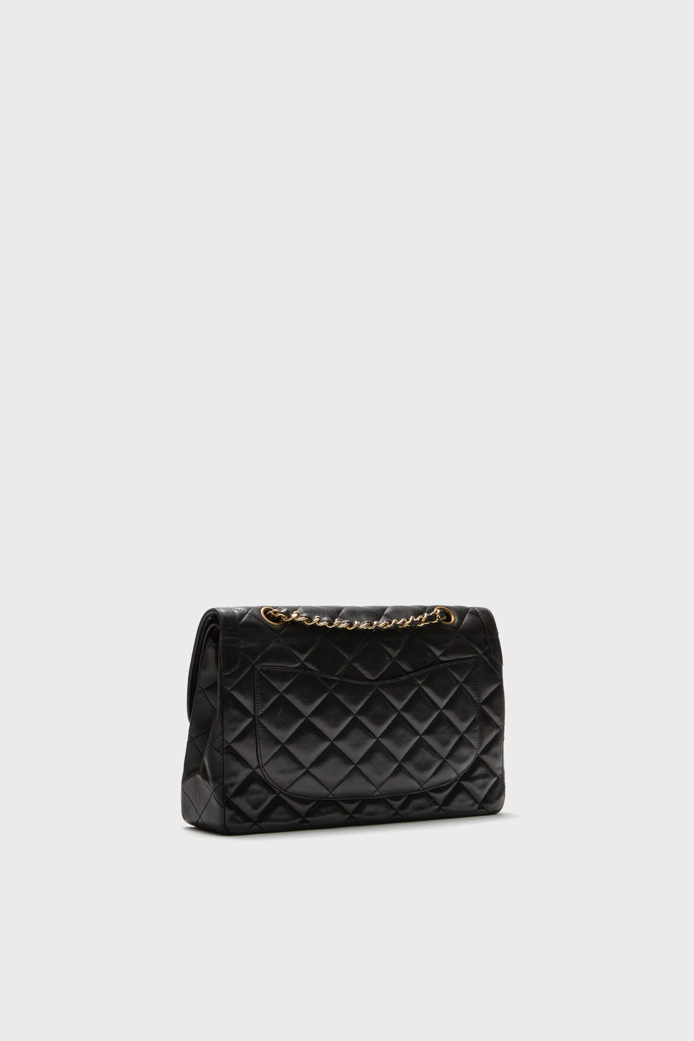 CHANEL Black Lambskin Quilted Medium Paris Limited Double Flap Shoulder Bag-Beilave