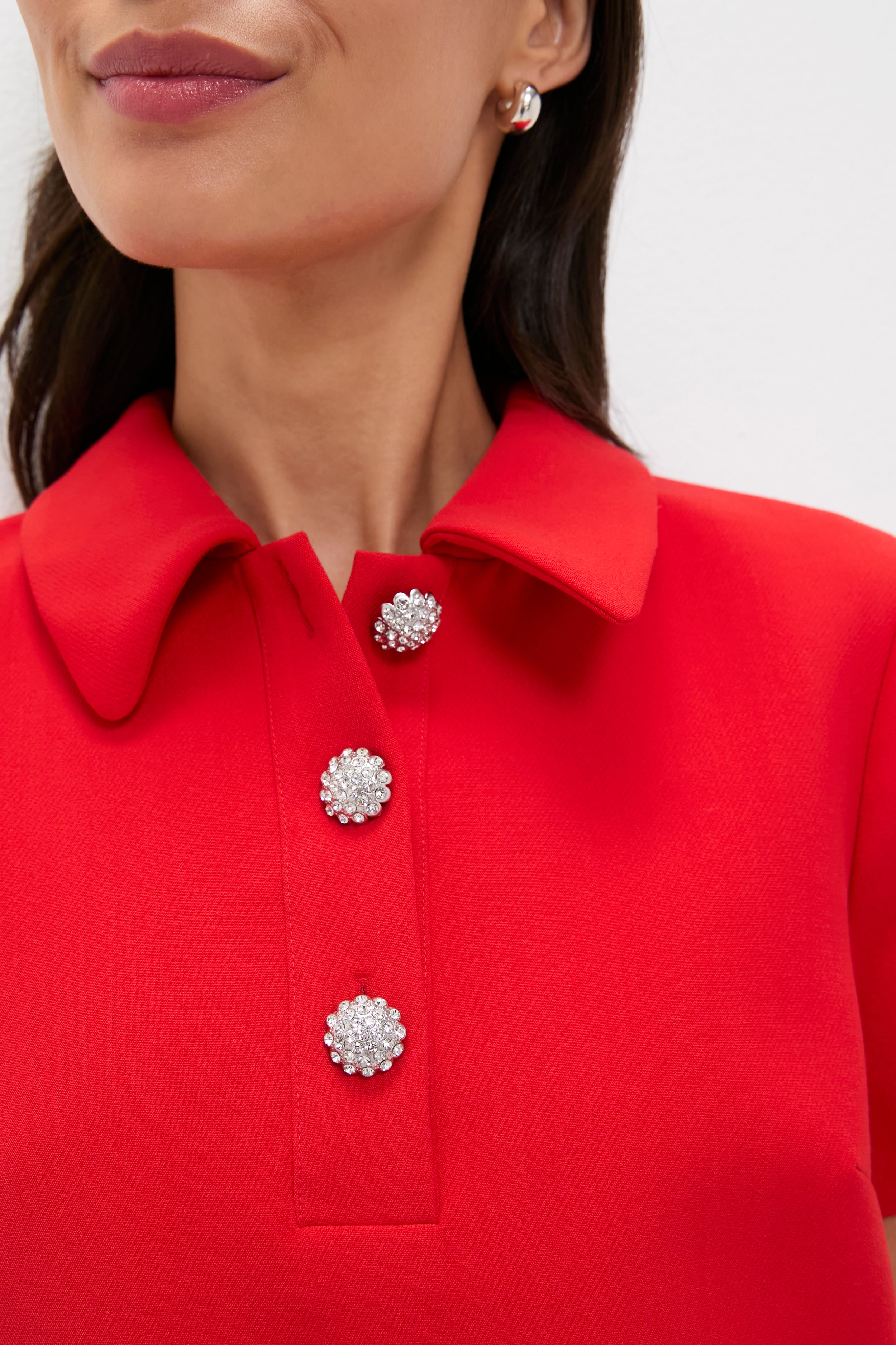 Red Crepe Helen Dress-Beilave