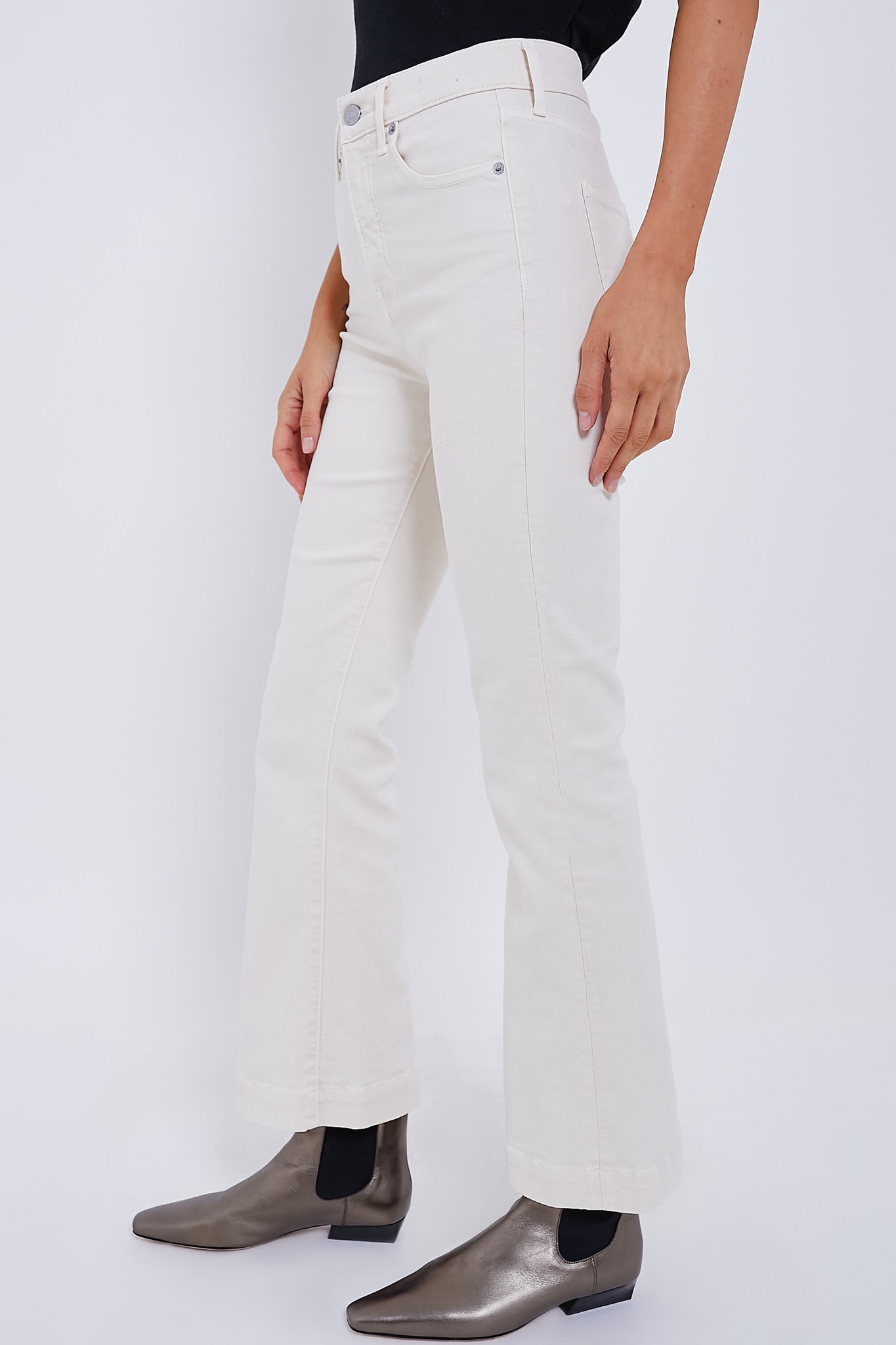 Ecru Carson High Rise Ankle Flare-Beilave