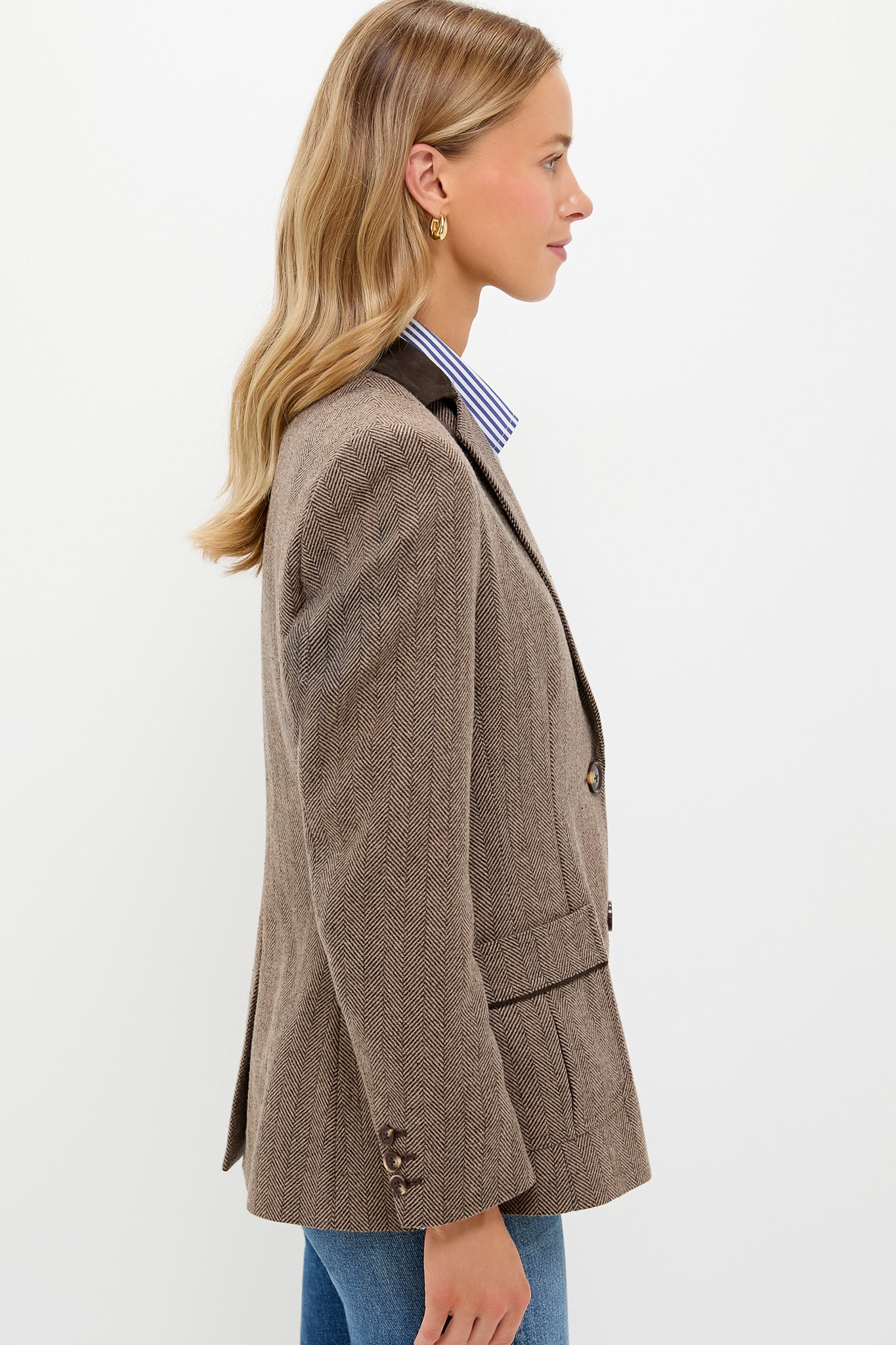 Chestnut Herringbone Cawley Blazer-Beilave