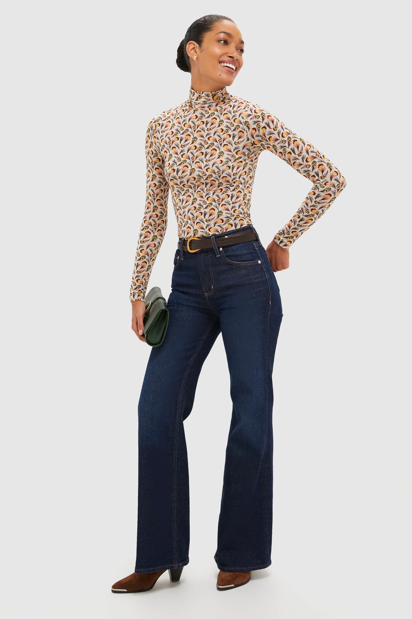 Swan Aurelia Jersey Long Sleeve Turtleneck Top-Beilave