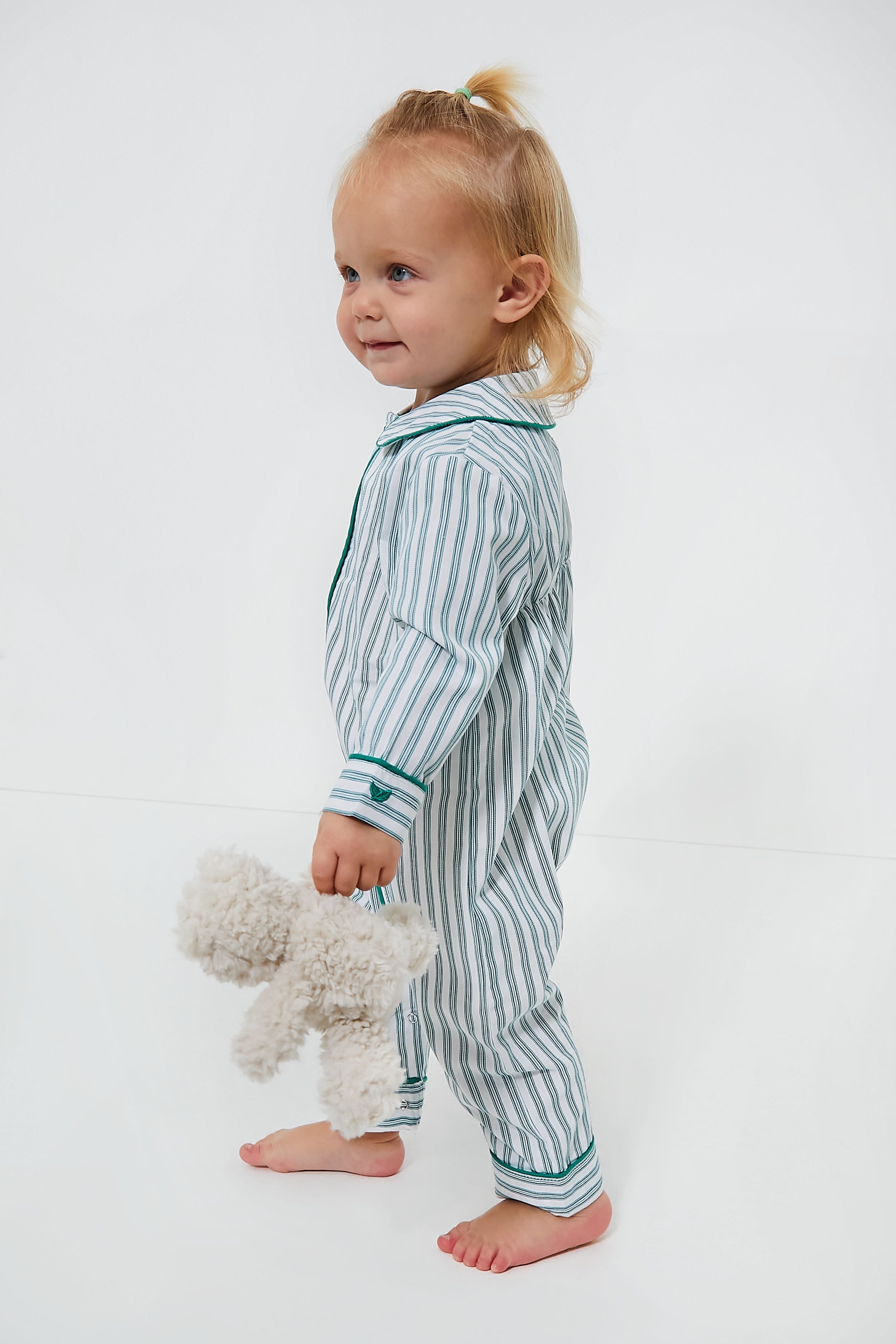 Infant Emerald Ticking Cambridge Romper-Beilave