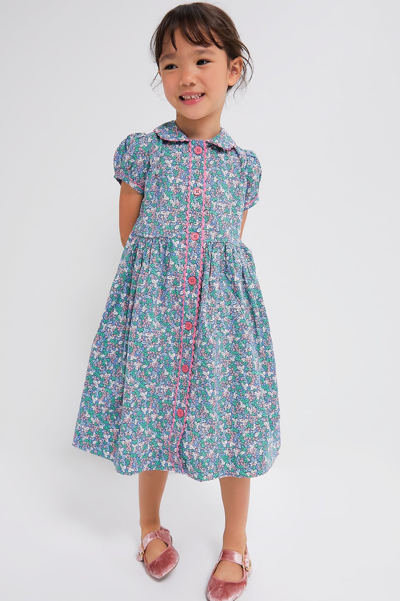 Winter Blossom Button-Front Dress-Beilave