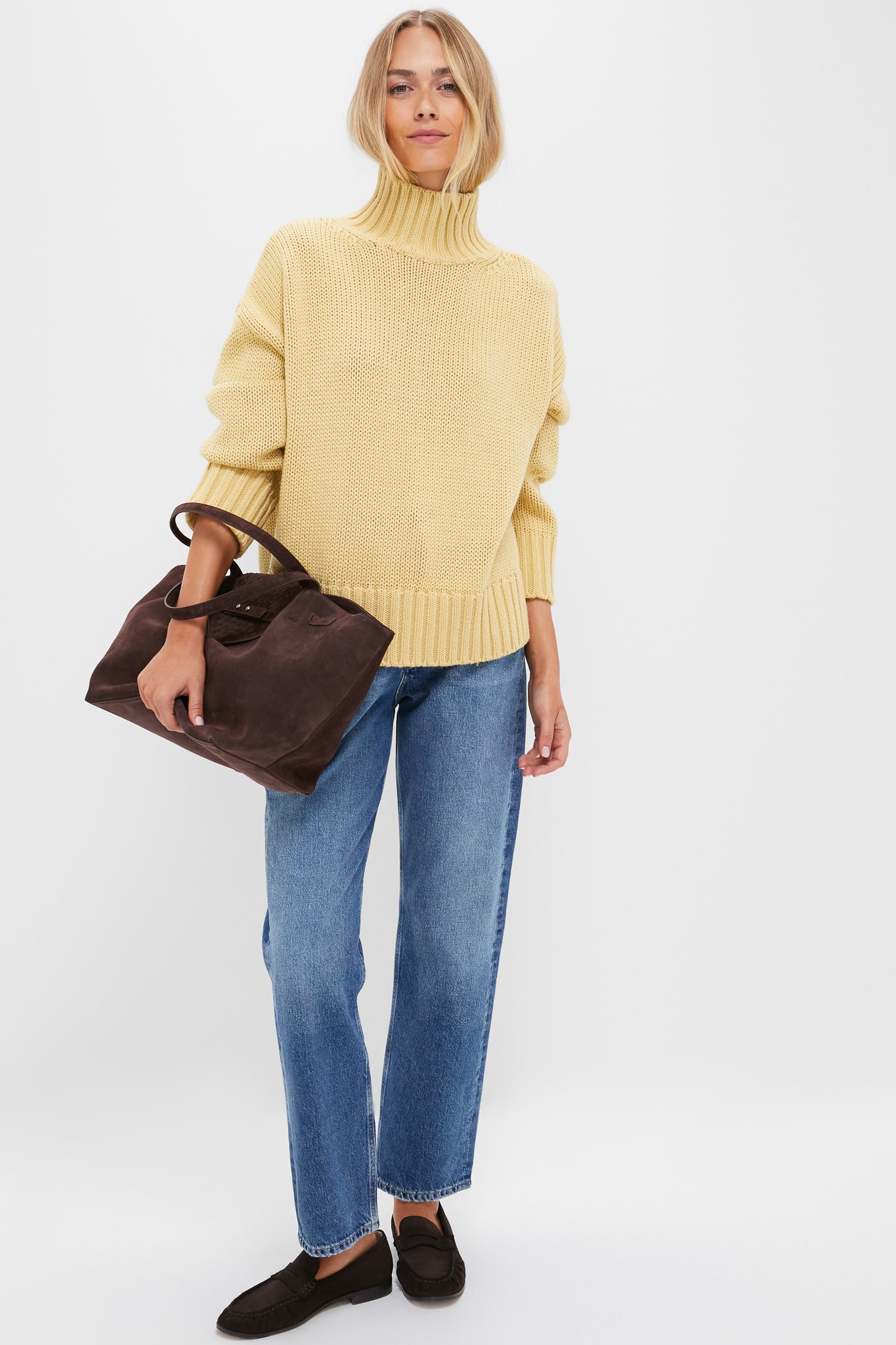 Straw Hannah Wool Blend Turtleneck Sweater-Beilave