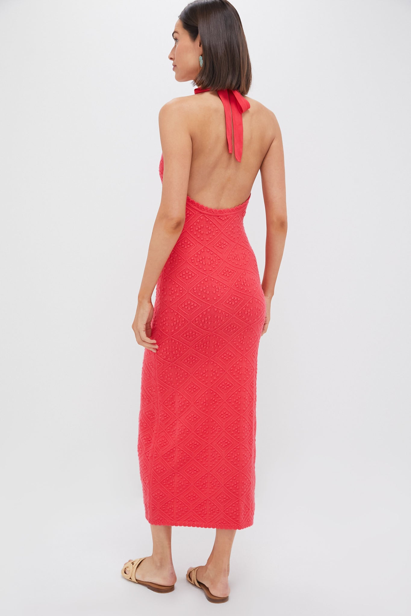Watermelon Knit Hollis Halter Dress-Beilave
