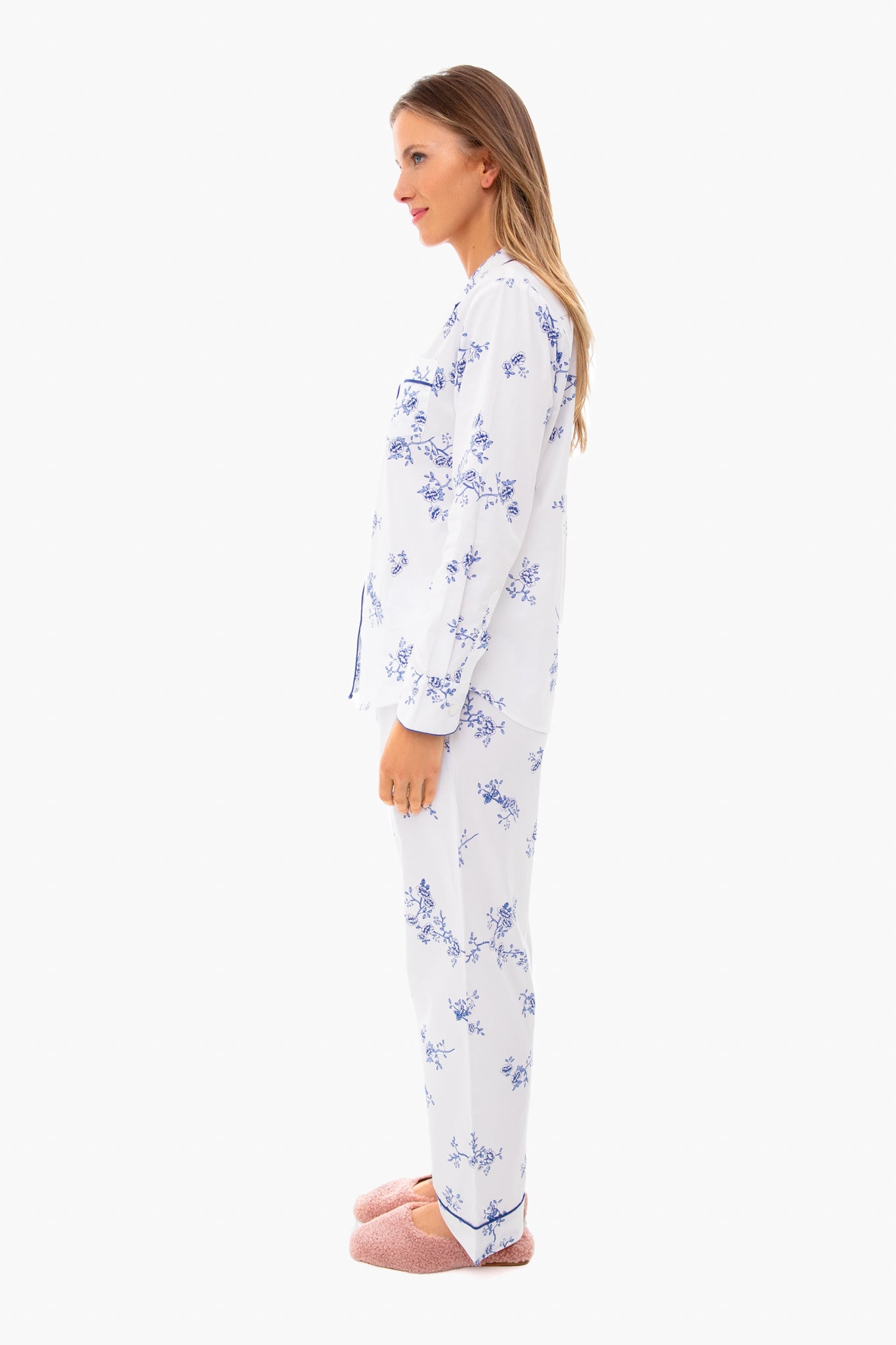Indigo Floral Pajama Set-Beilave
