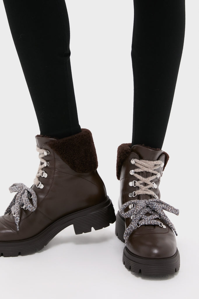 Walnut Hudson Lite Lace Up Booties-Beilave