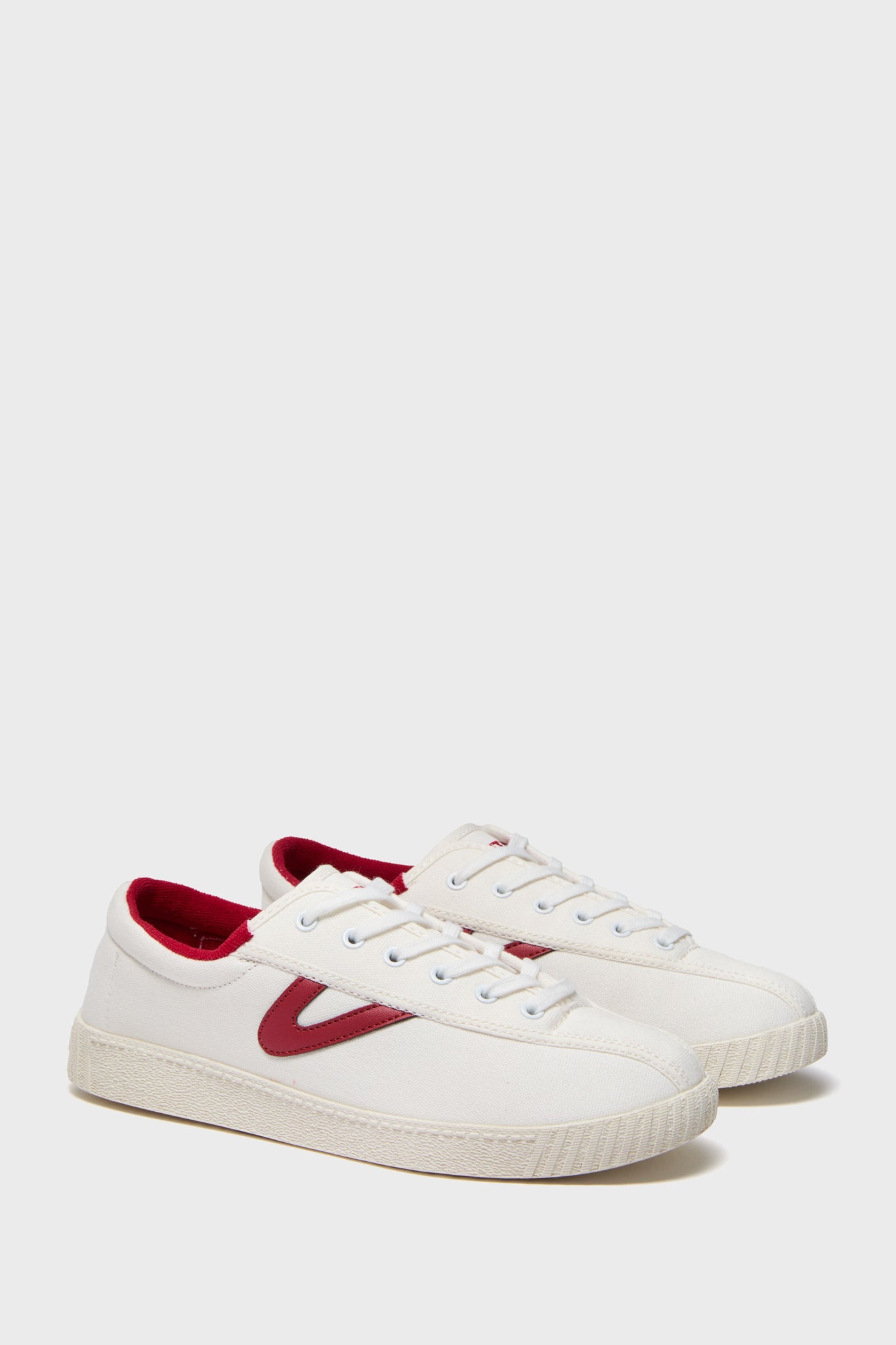 White and Red Nylite Lace Sneakers-Beilave