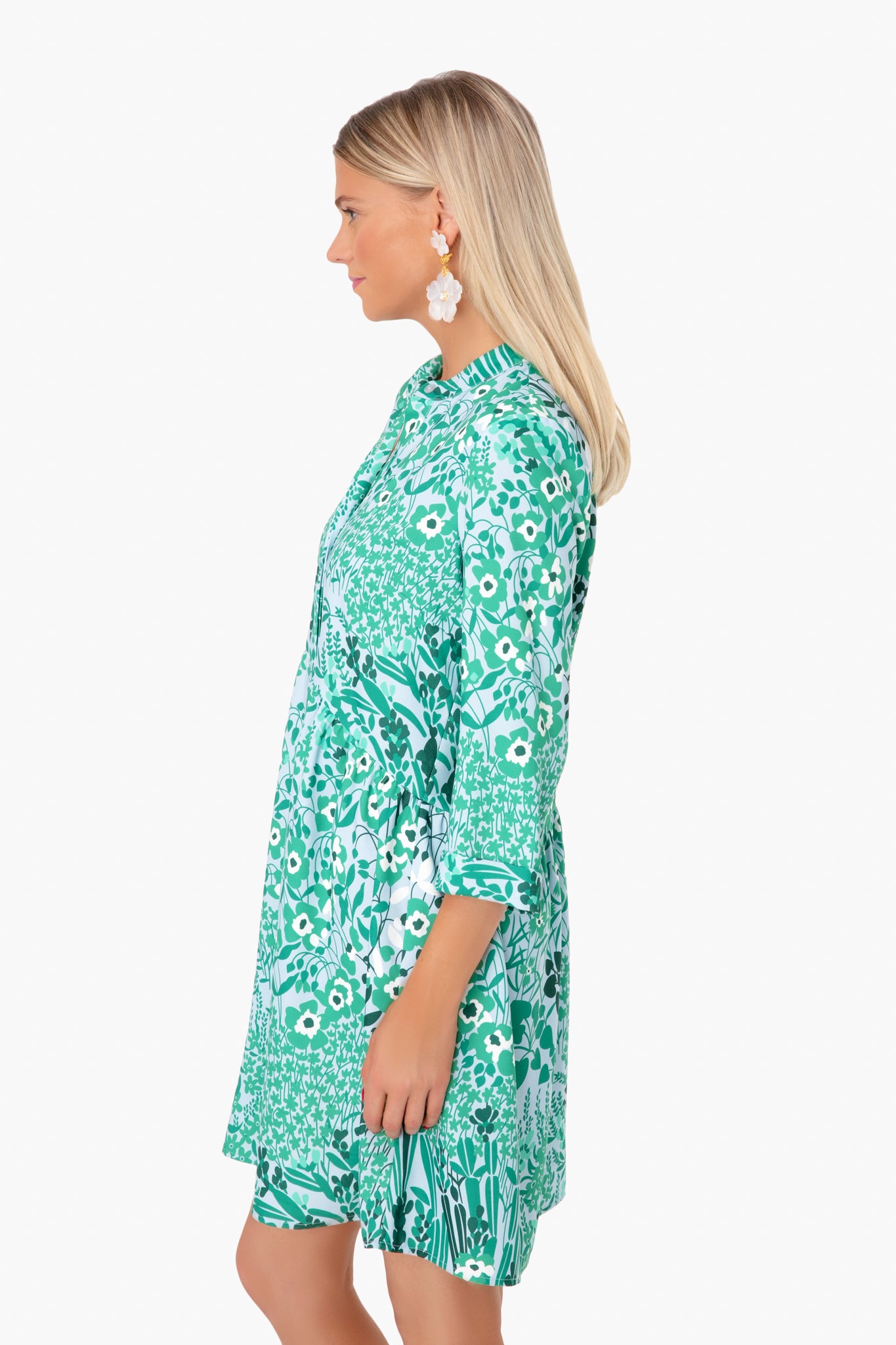 Wildflower Silk Royal Shirt Dress-Beilave