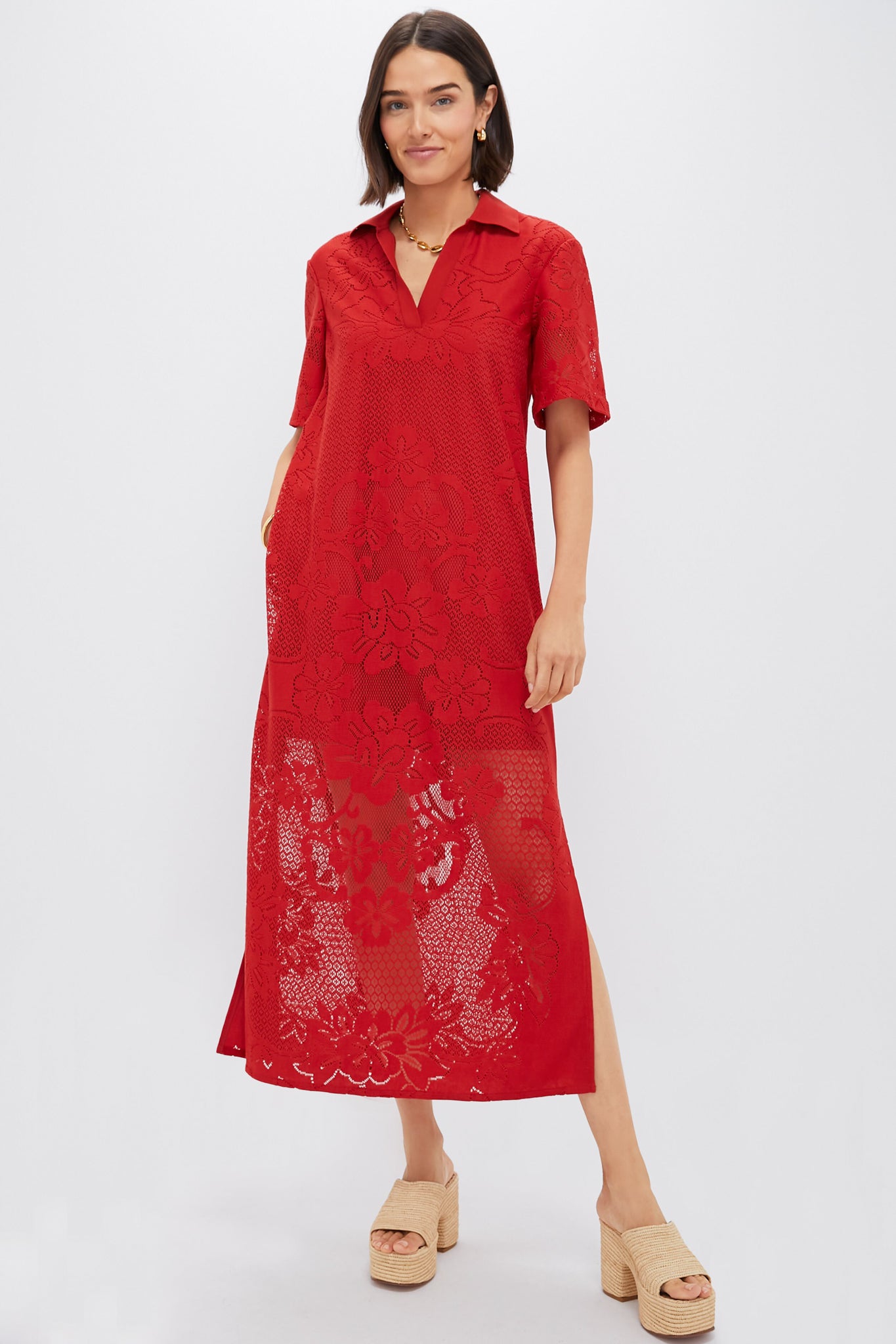 Crimson Lace Marta Dress-Beilave