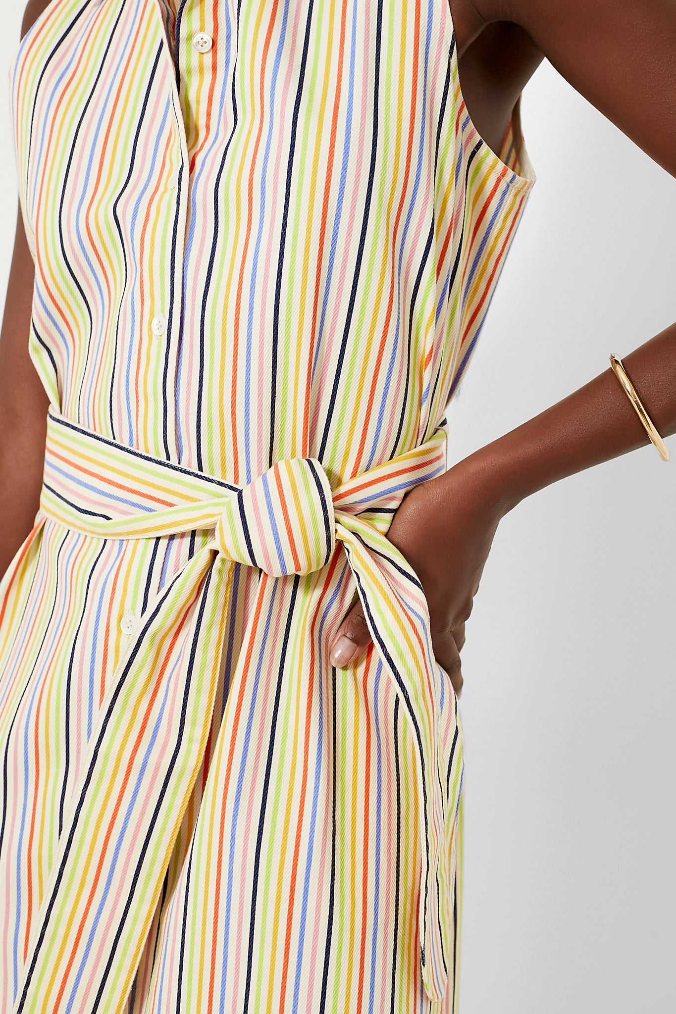 Rainbow Stripe Sleeveless Riley Dress-Beilave