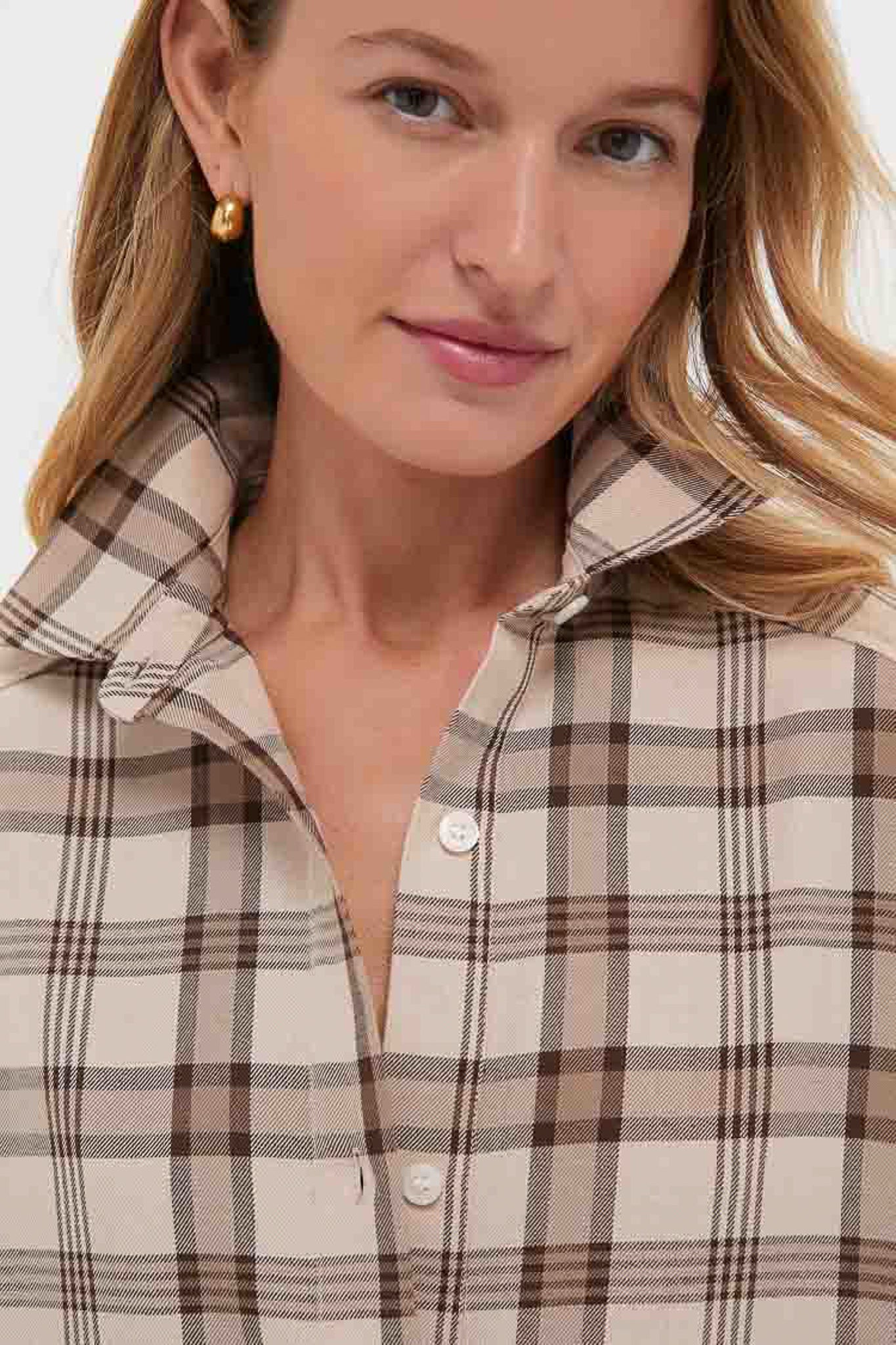 Brown Plaid Callahan Shirt Dress-Beilave