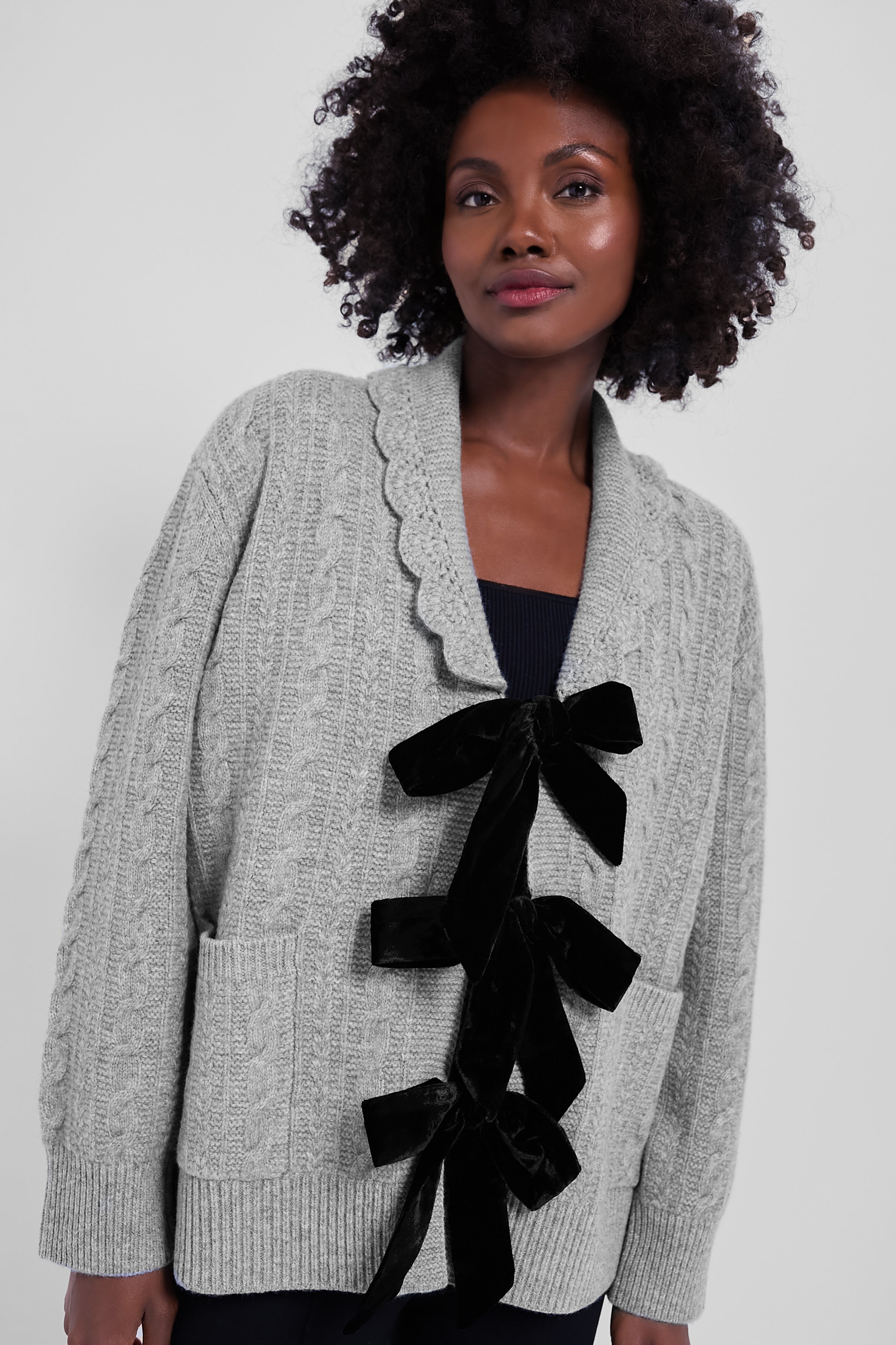 Grey Mariella Knit Longsleeve Cardigan-Beilave