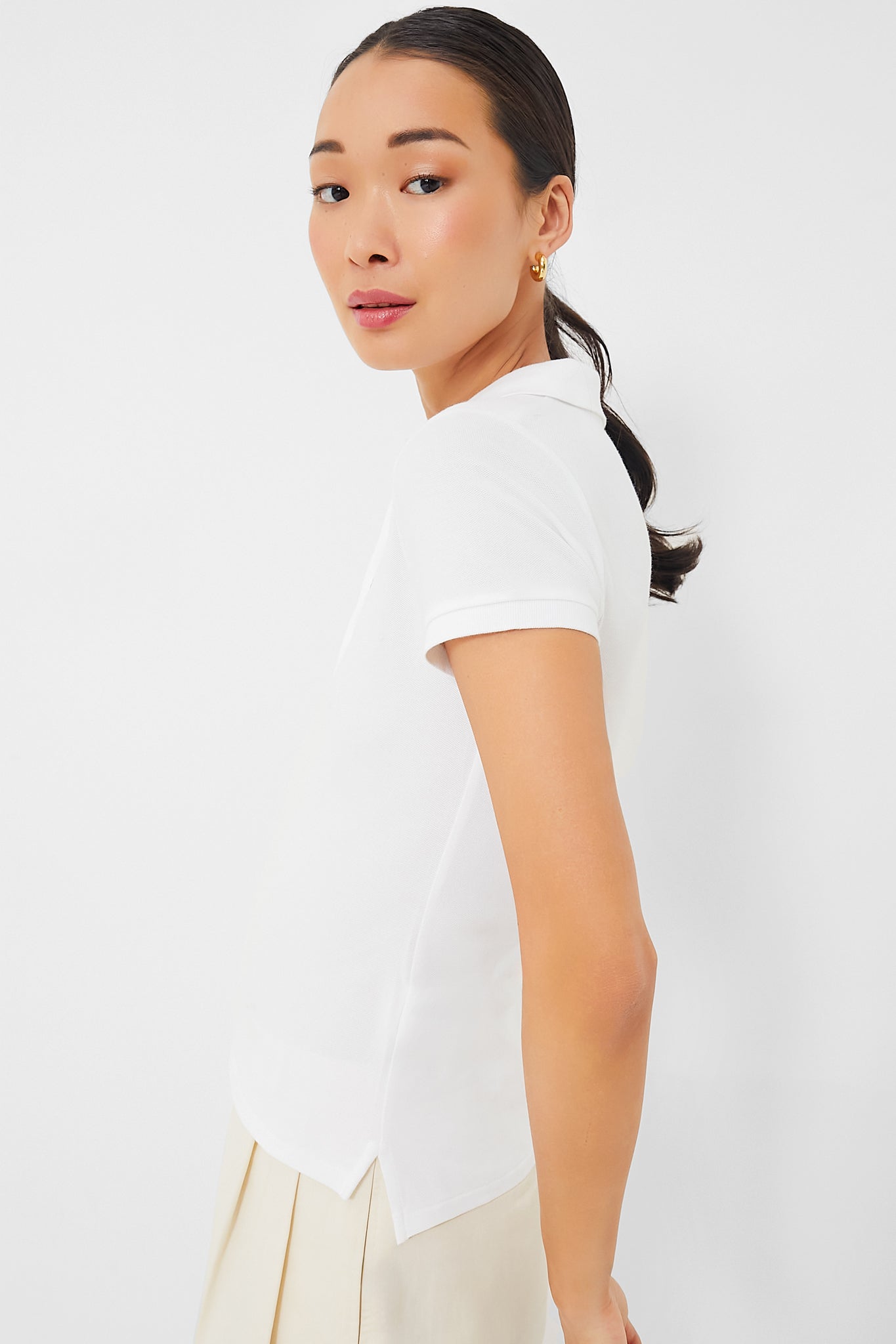 White Julie Slim Polo-Beilave