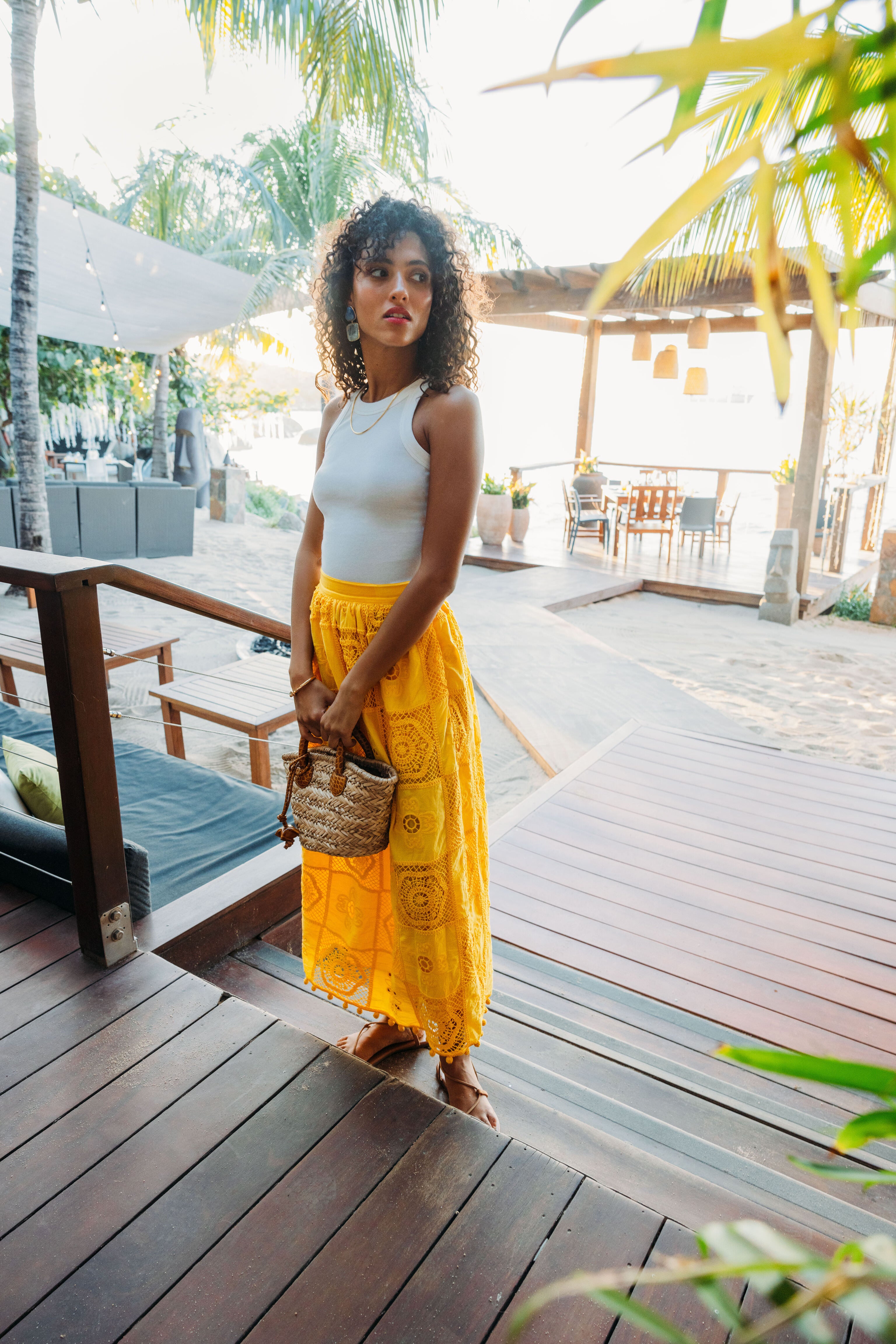 White Lily Rib Tank-Beilave