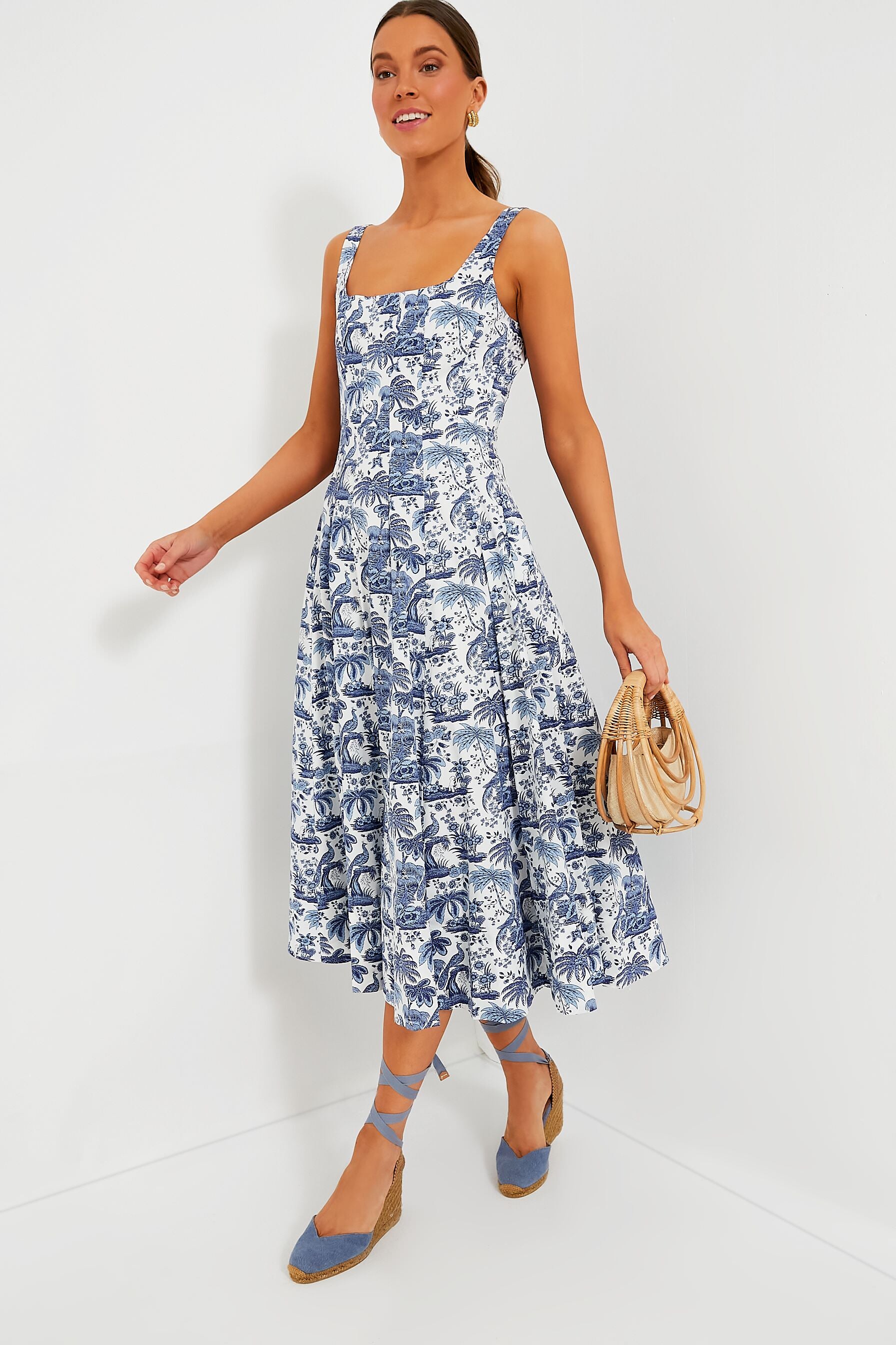 Blue Toile Wells Dress-Beilave
