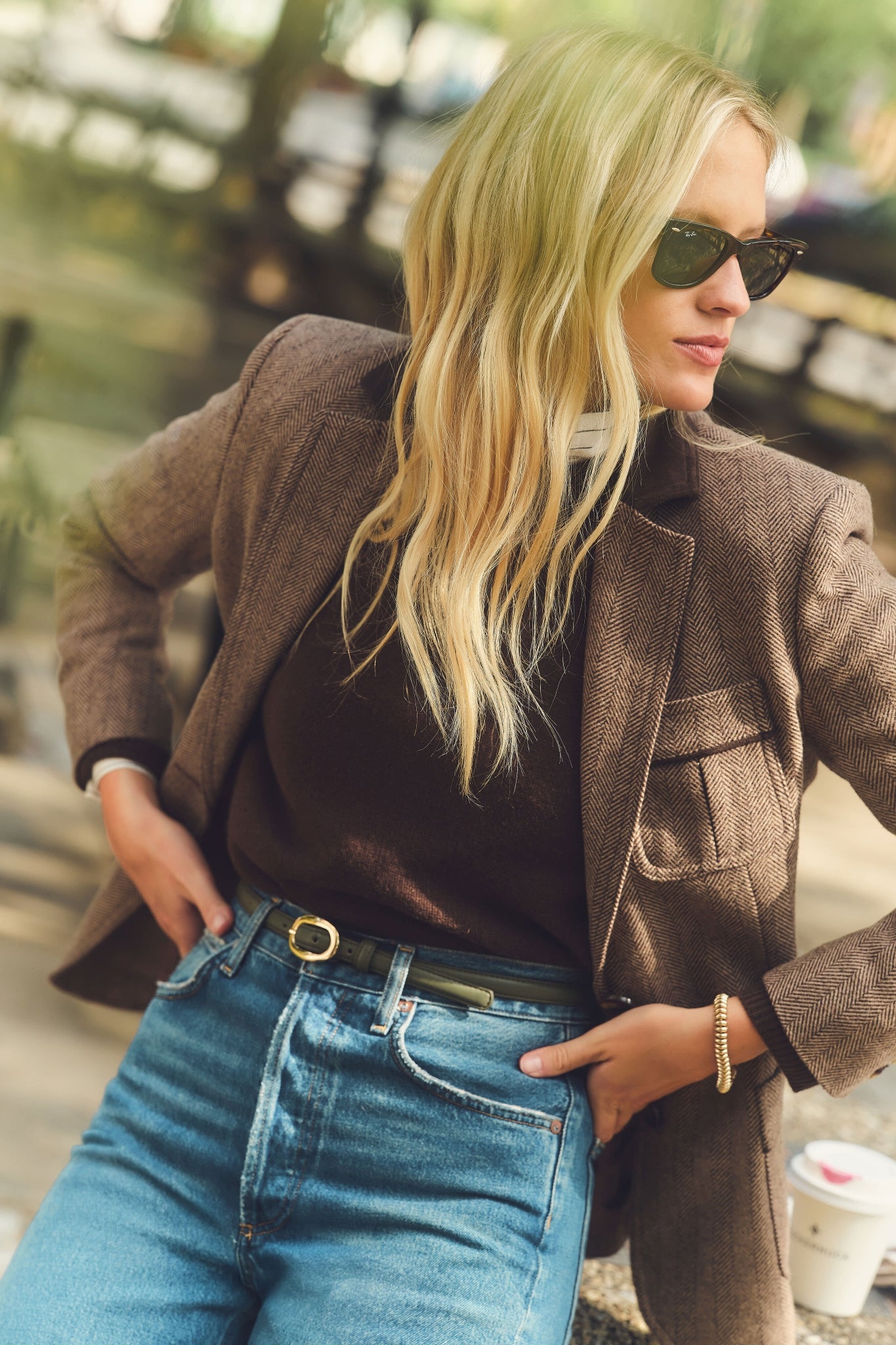 Chestnut Herringbone Cawley Blazer-Beilave