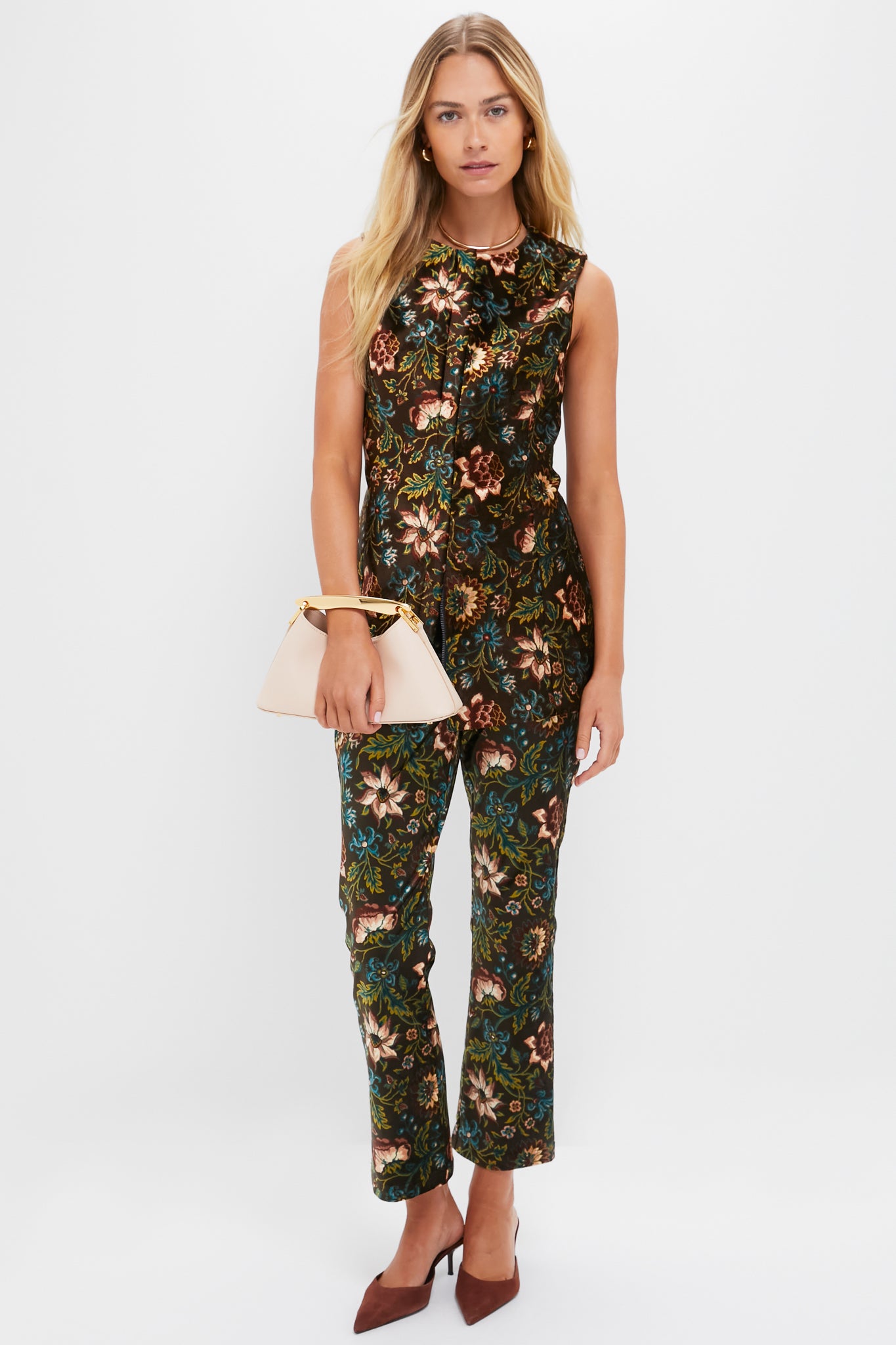 Hazel Moonflower Velvet Rhoda Tunic Top-Beilave