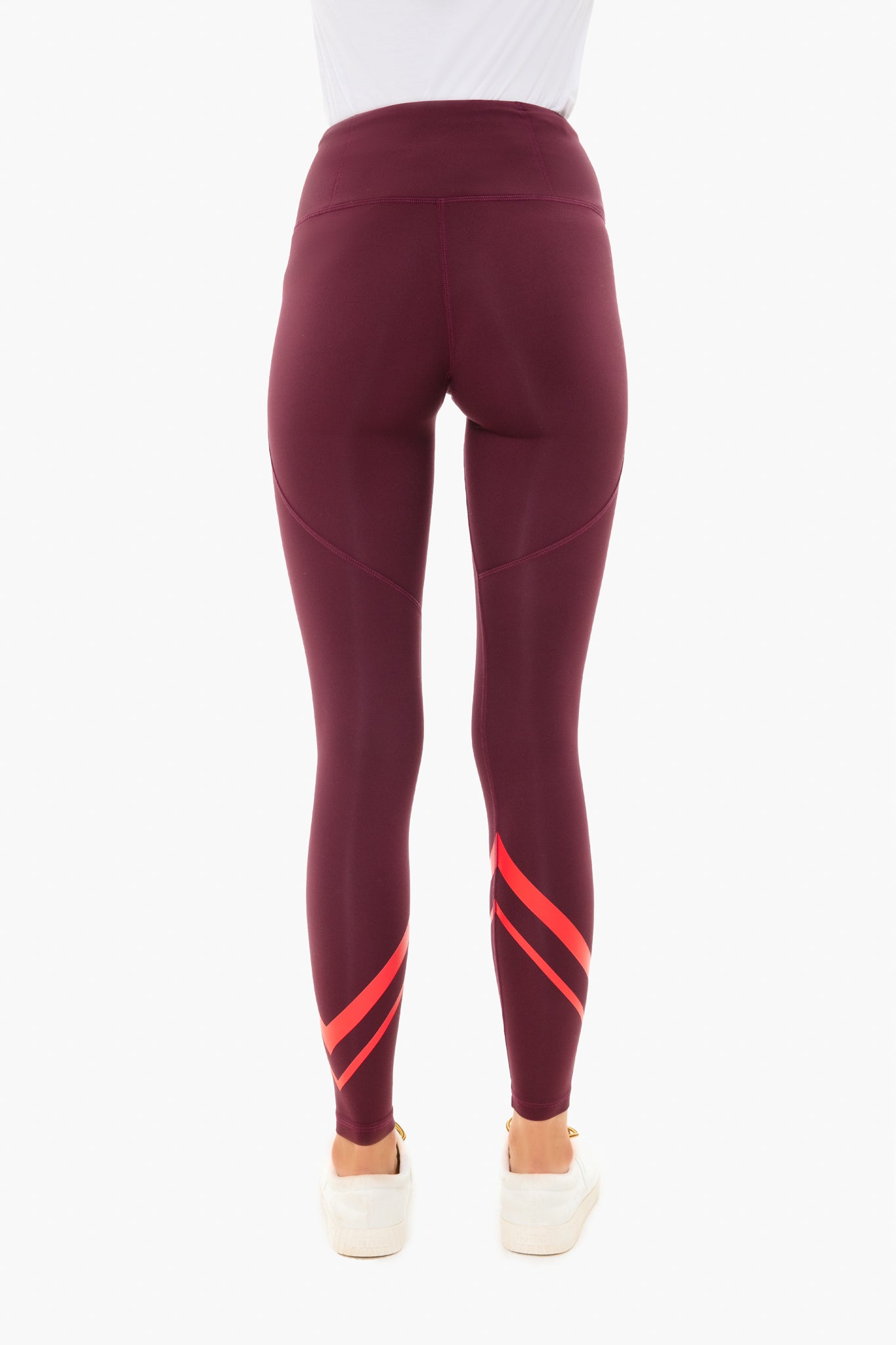 Wine and Red Weightless Chevron Leggings-Beilave