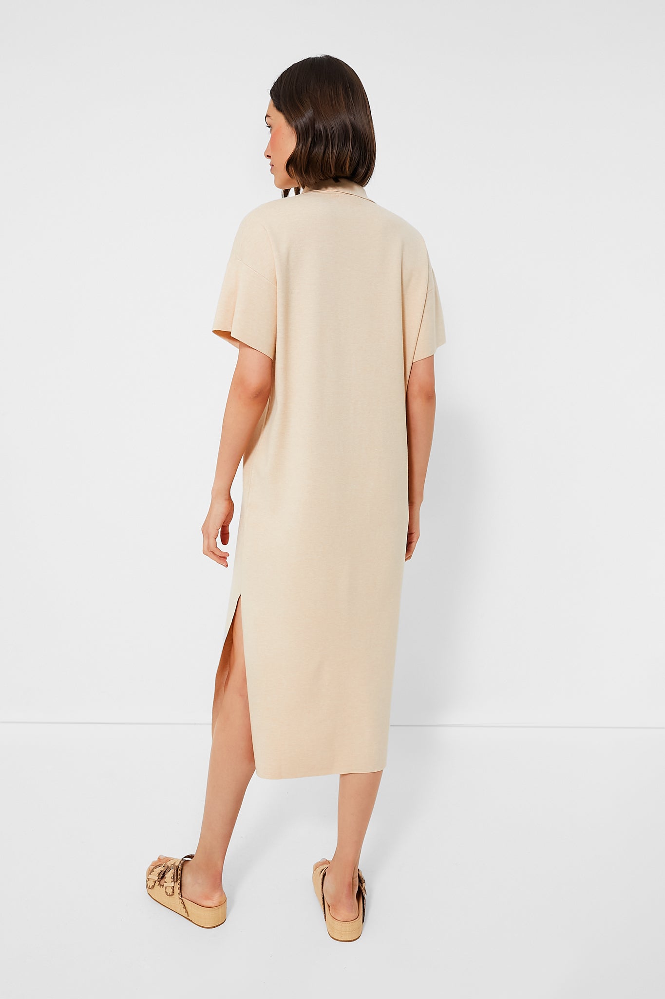 Tan Channing Polo Midi Dress-Beilave
