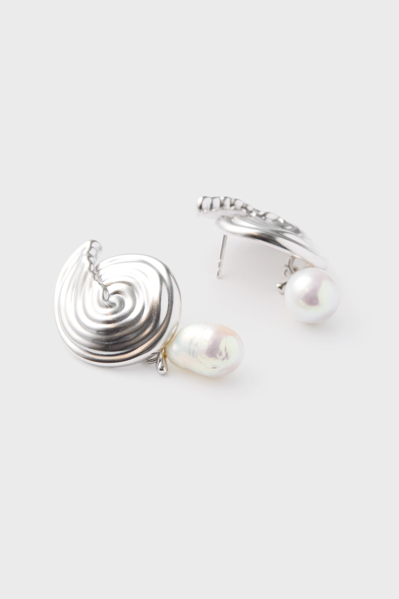 Silver Spiral Interchangeable Earrings-Beilave