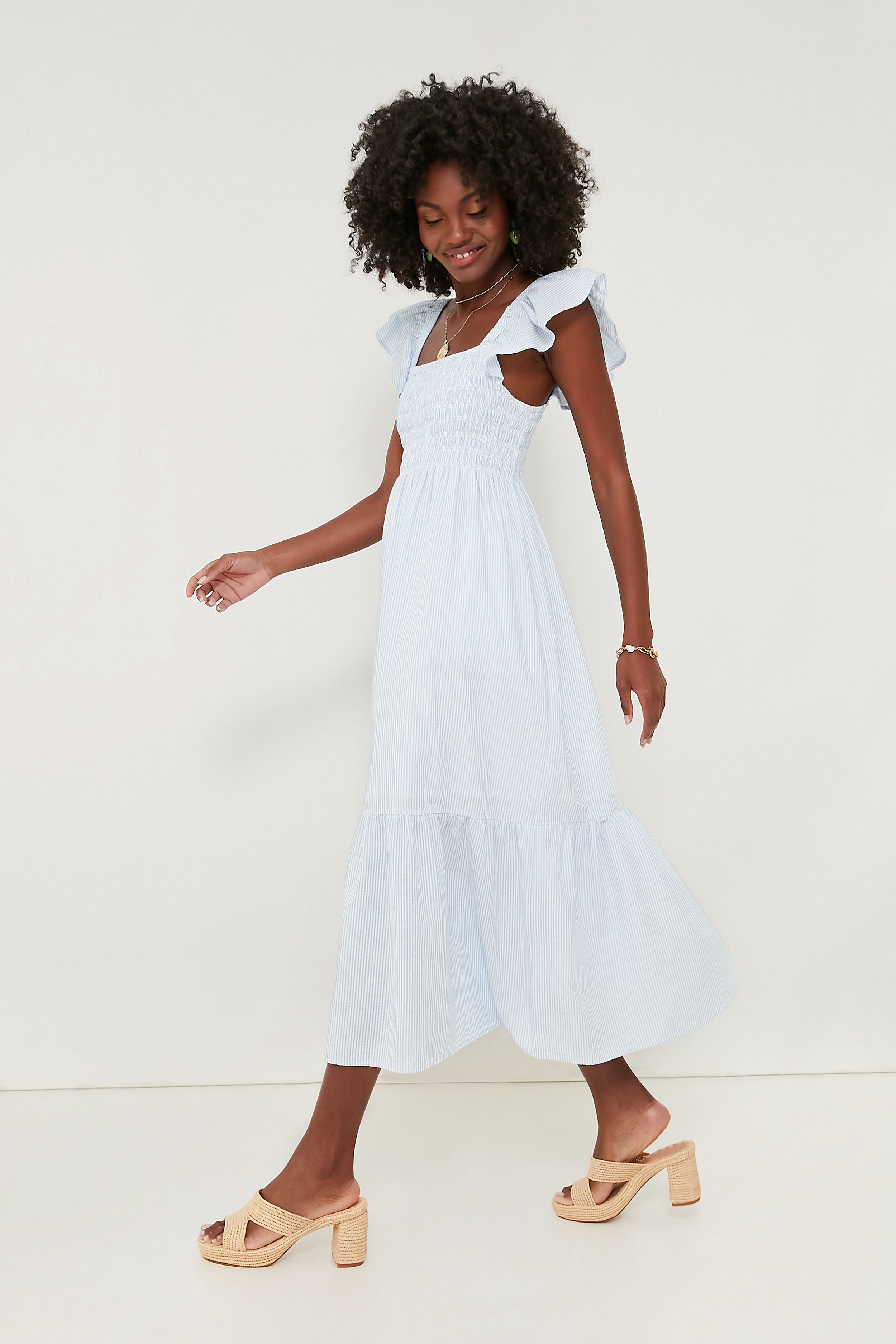Blue Stripe Tuscany Dress-Beilave