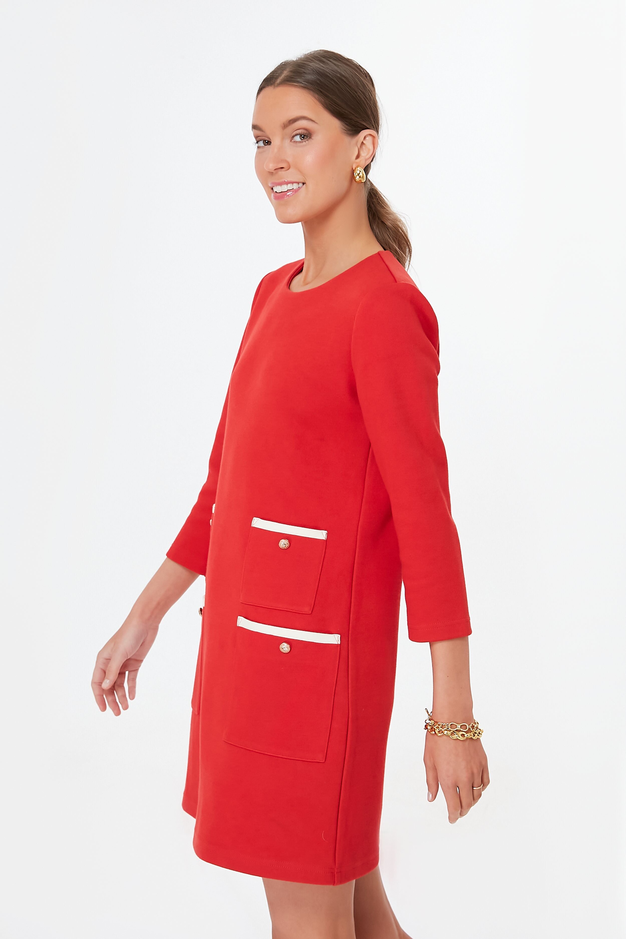 Red Francoise Mod Mini Dress-Beilave
