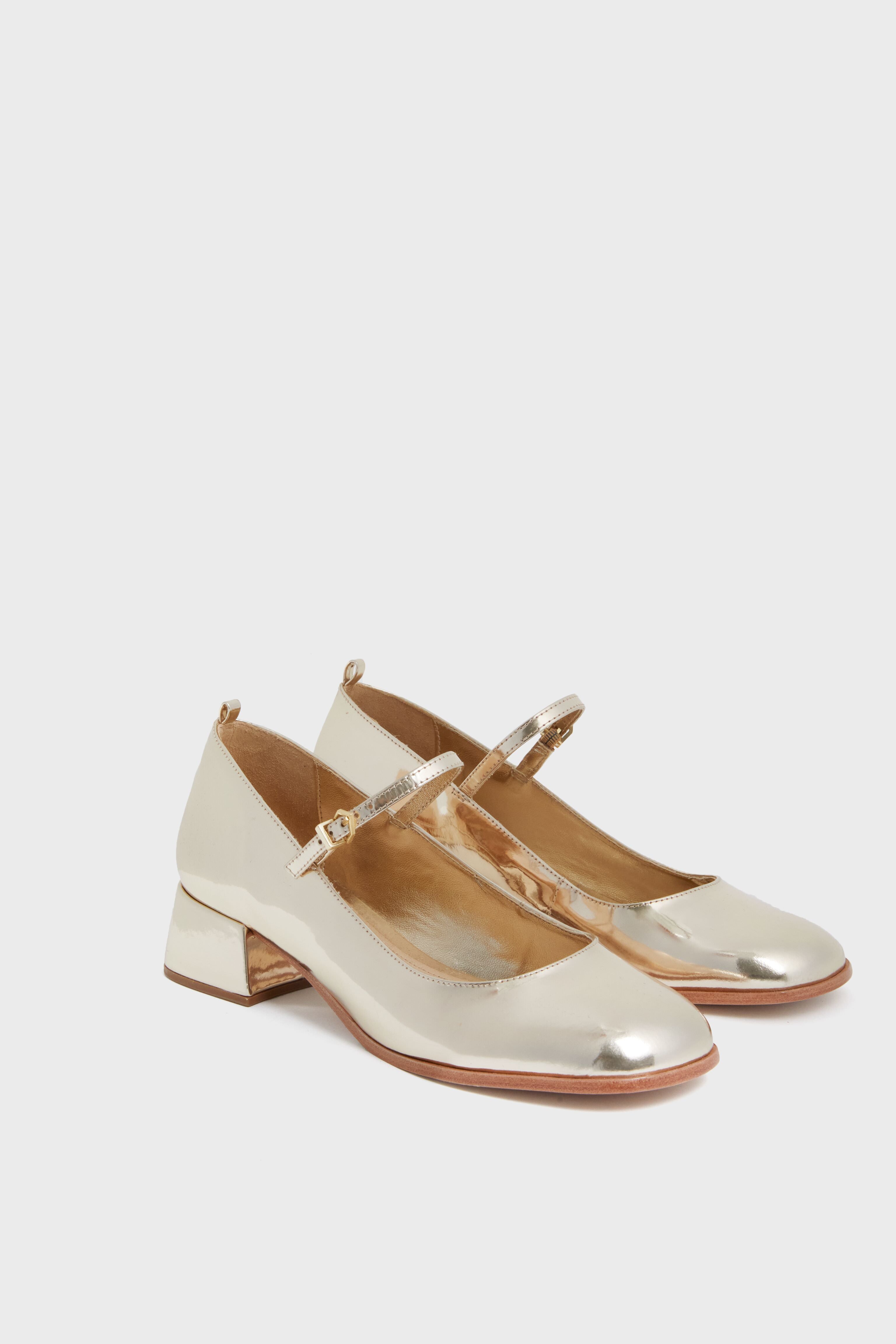 Gold Dorothy Low Heels-Beilave