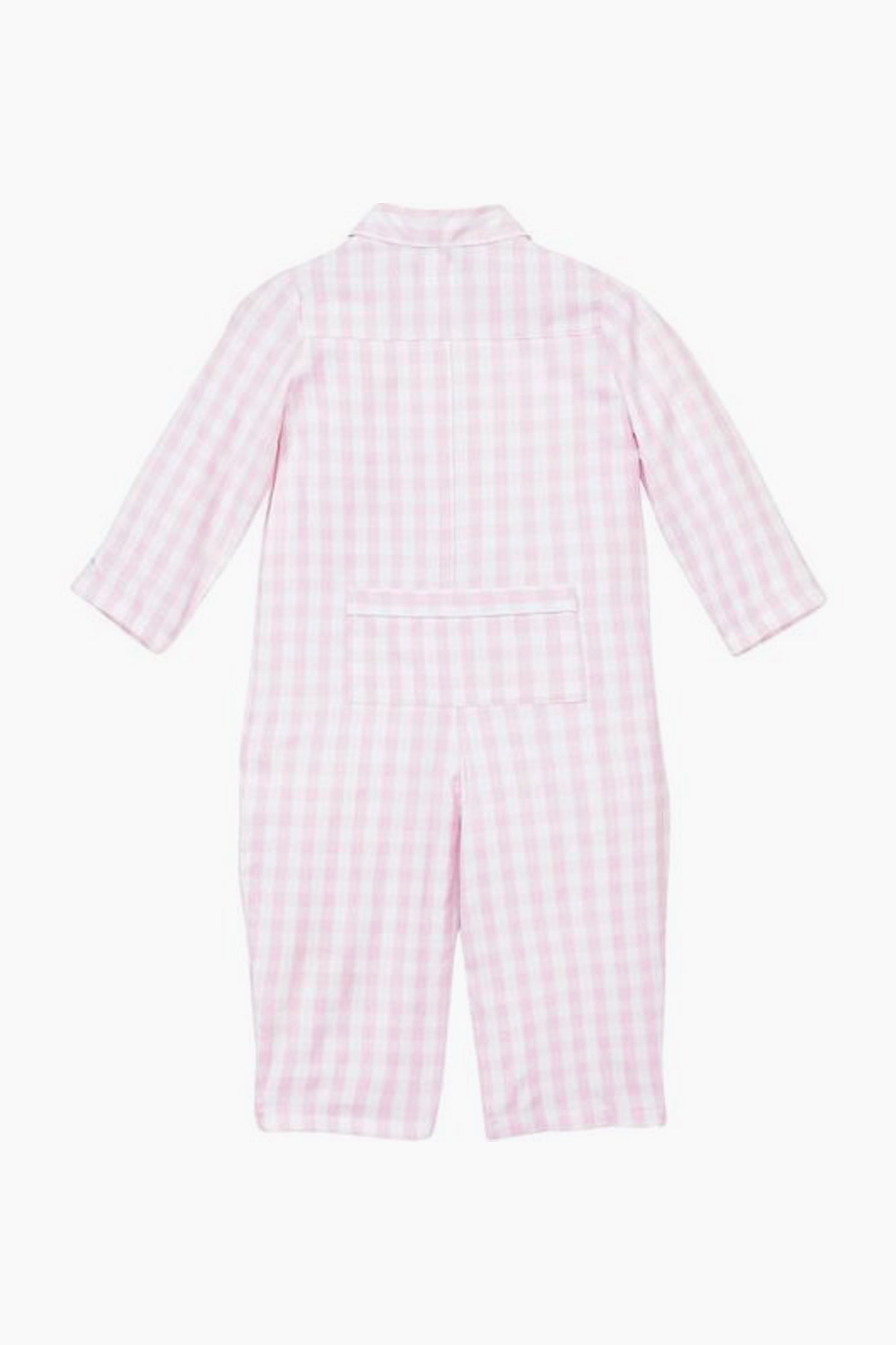 Infant Pink Gingham Romper-Beilave