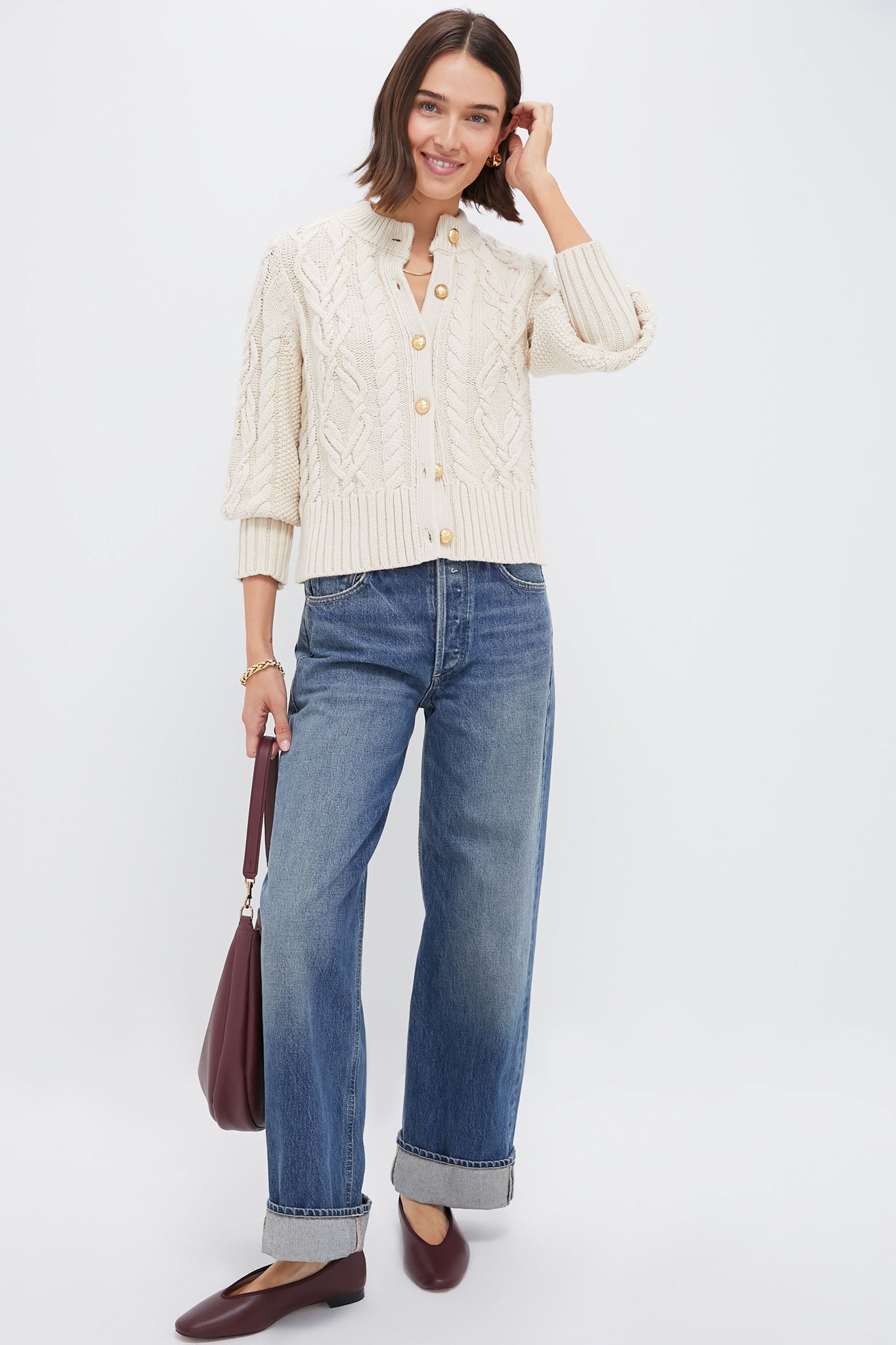 Sandstone Cotton Colette Cardigan-Beilave