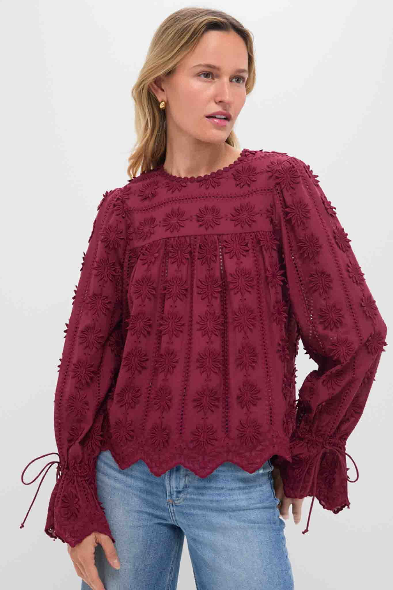 Wine Tirza Blouse-Beilave