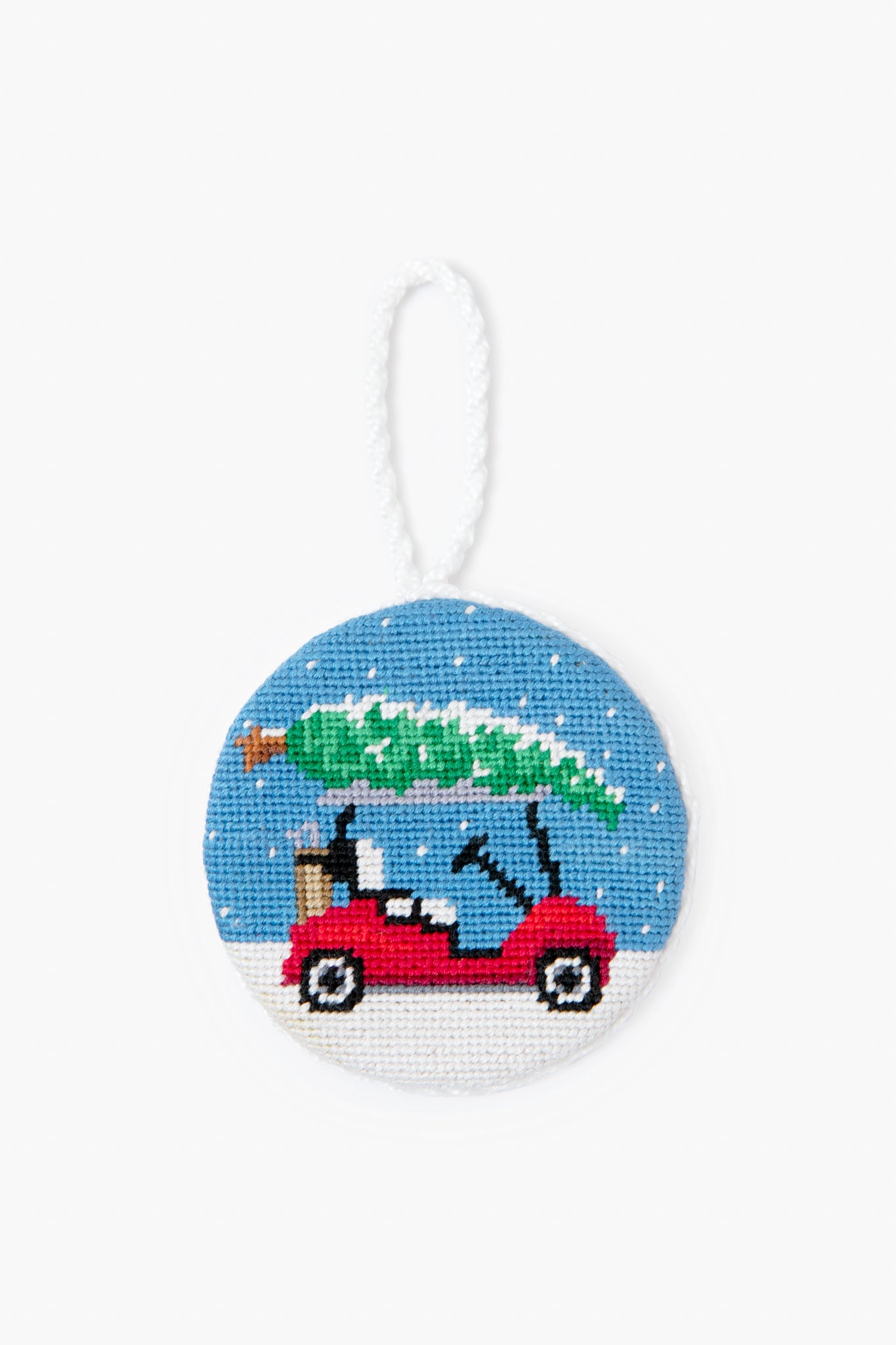 Christmas Golf Cart Needlepoint Ornament-Beilave